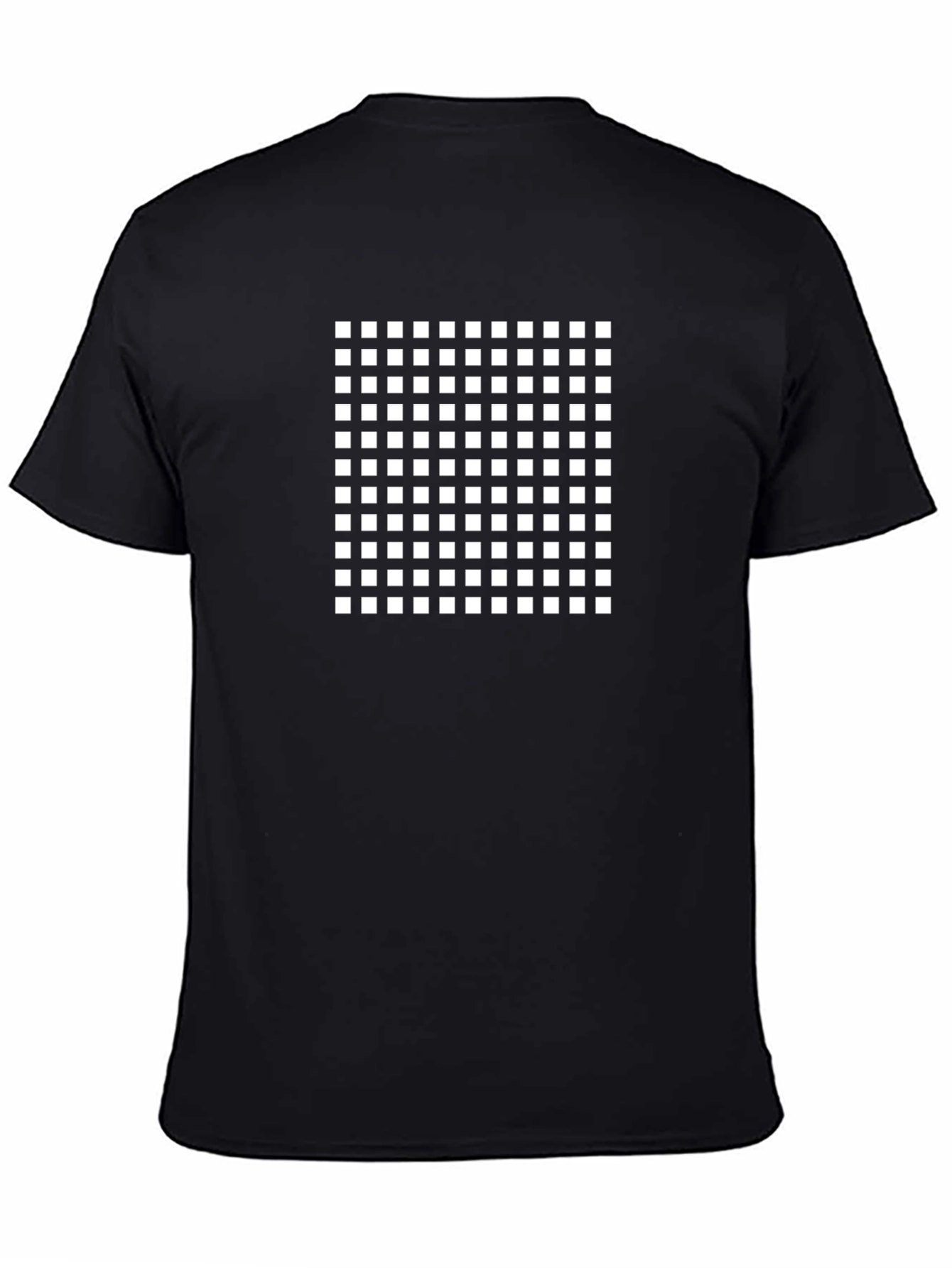 Grid Pattern Black T-Shirt