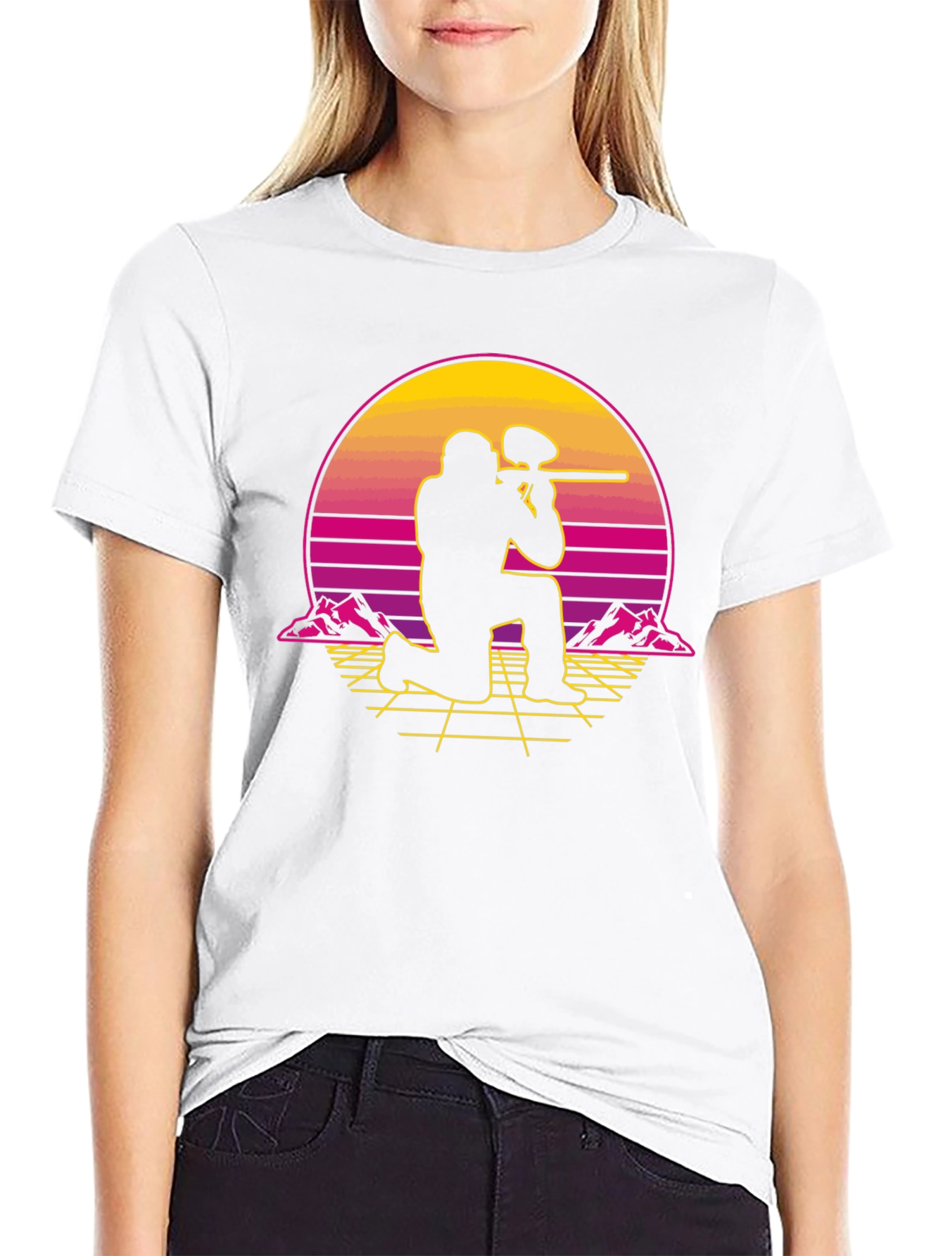 Paintball Sunset Graphic Tee - Retro Gamer Style