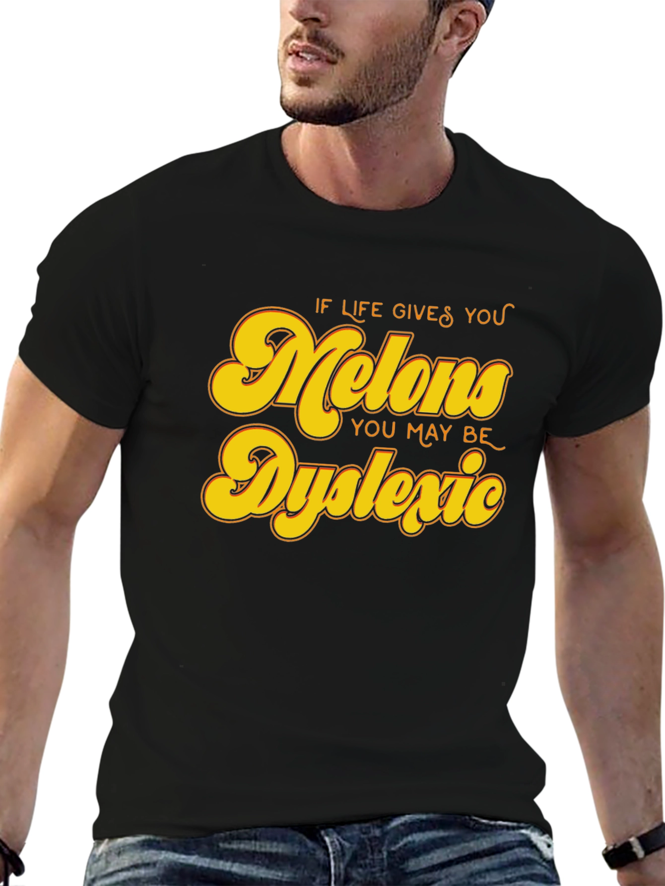 Dyslexic Melons Graphic Tee - Funny Slogan Shirt