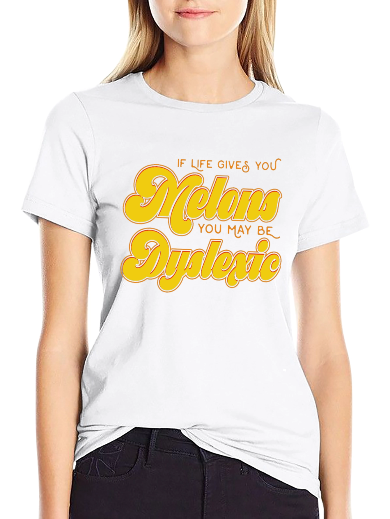 Dyslexic Melons Graphic Tee - Funny Slogan Shirt