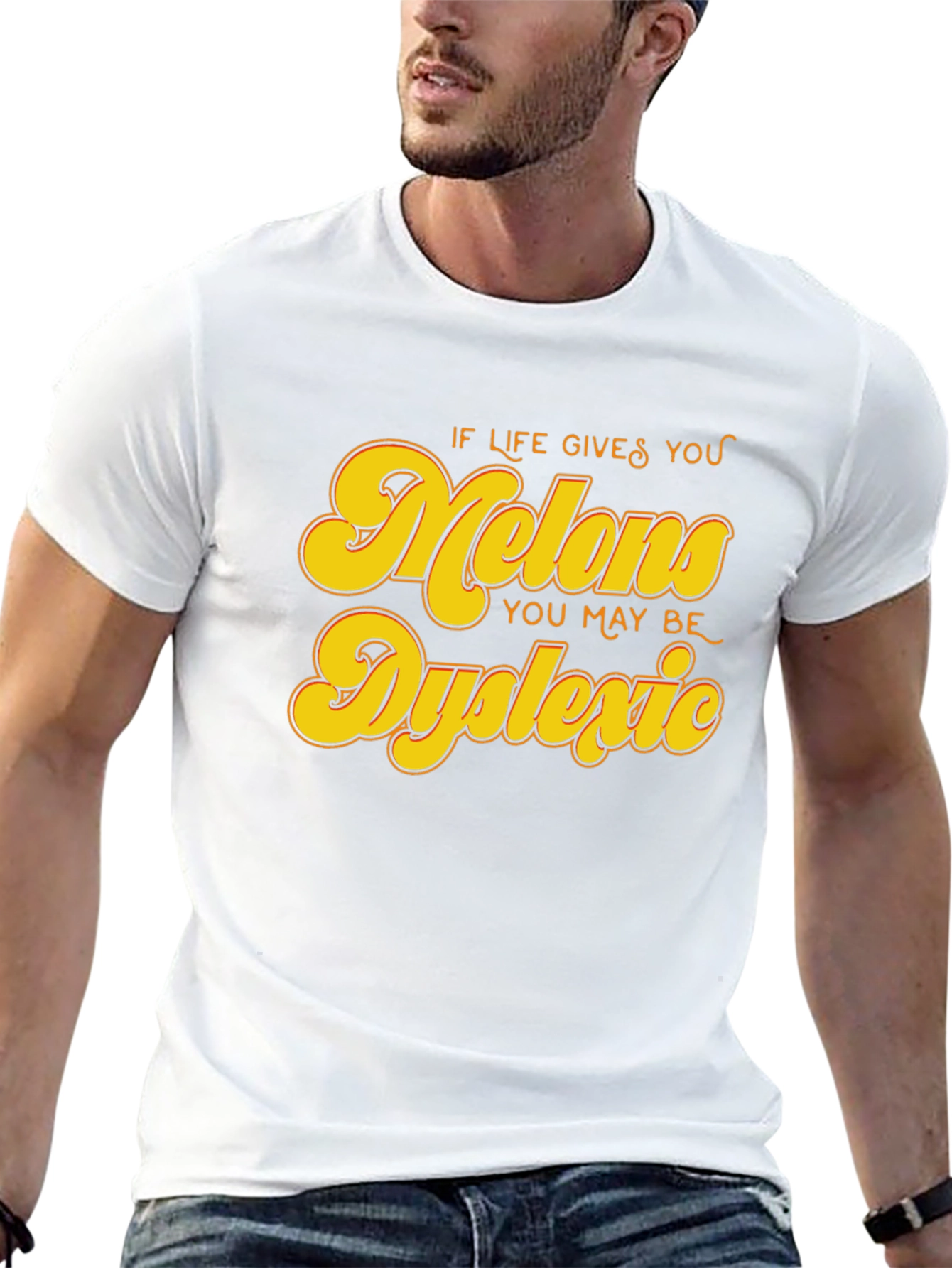 Dyslexic Melons Graphic Tee - Funny Slogan Shirt
