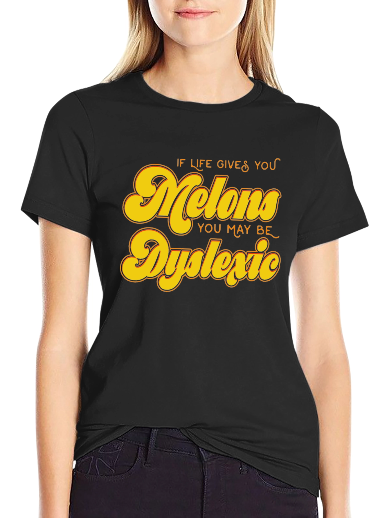 Dyslexic Melons Graphic Tee - Funny Slogan Shirt
