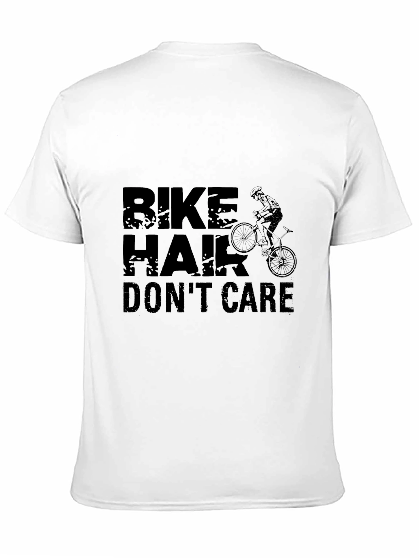 Bike Hair Dont Care T-Shirt - Black Cotton Blend