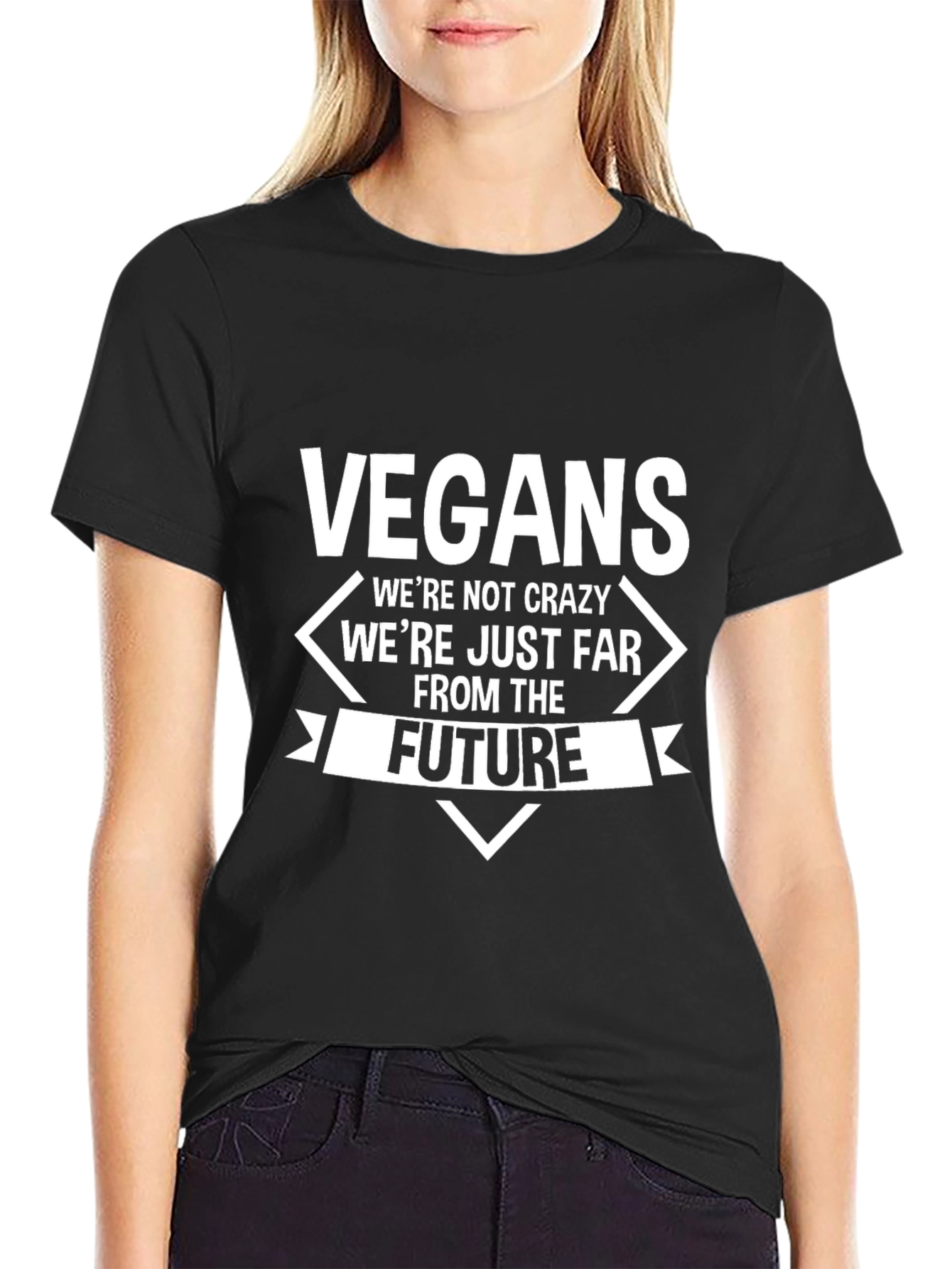 Vegan Future T-Shirt - Black Crew Neck Tee