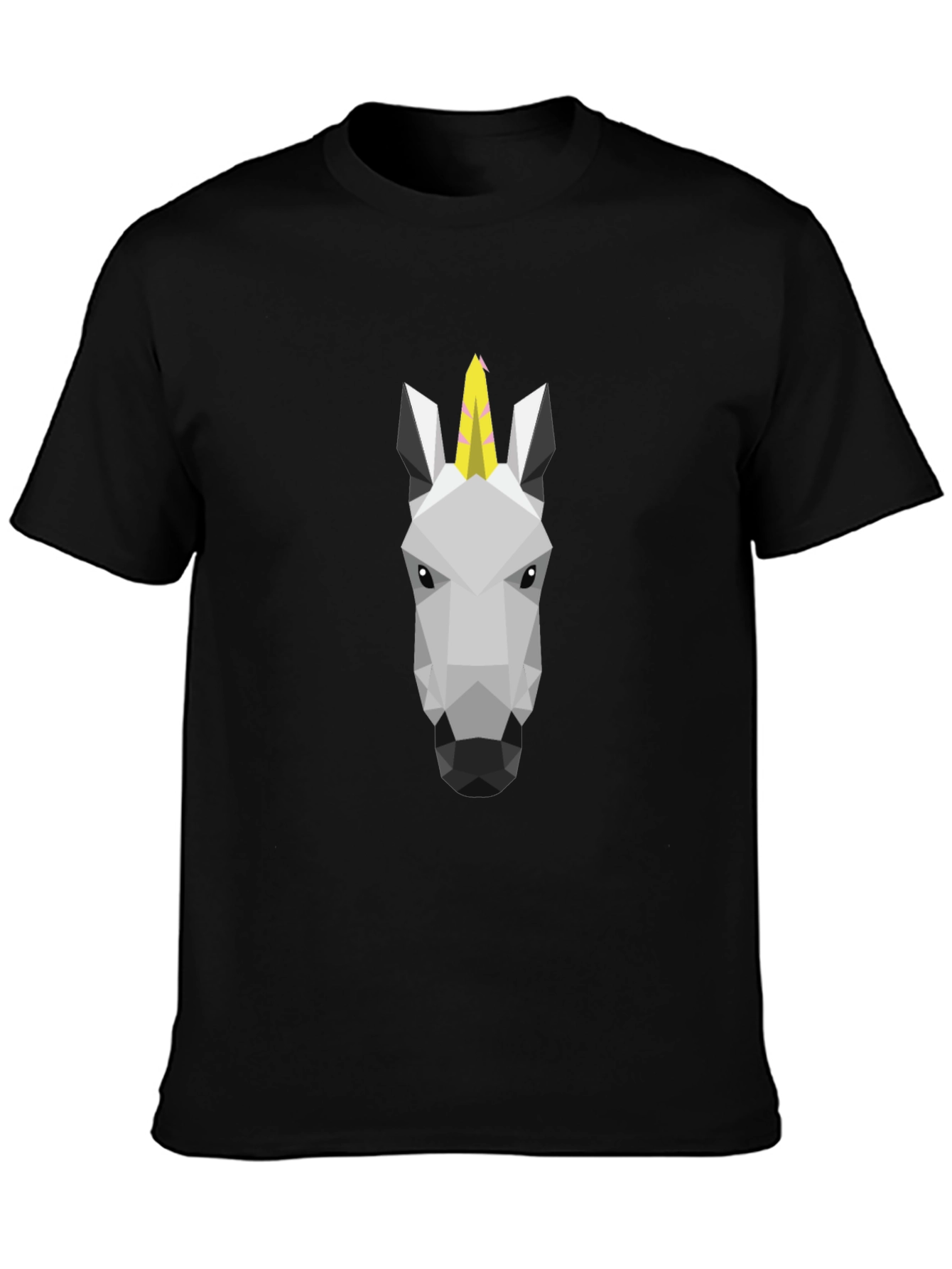 Geometric Unicorn Black T-Shirt