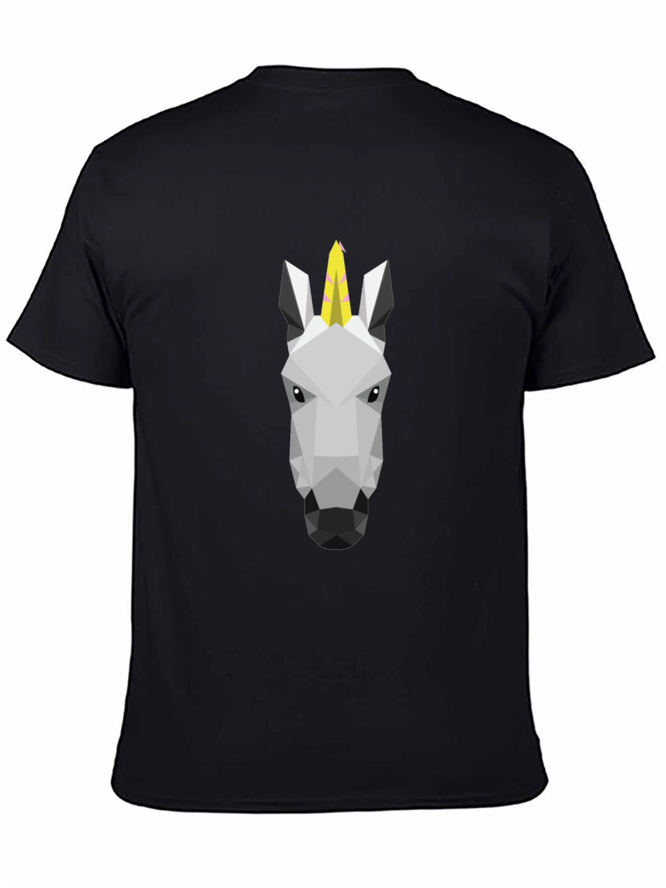 Geometric Unicorn Black T-Shirt