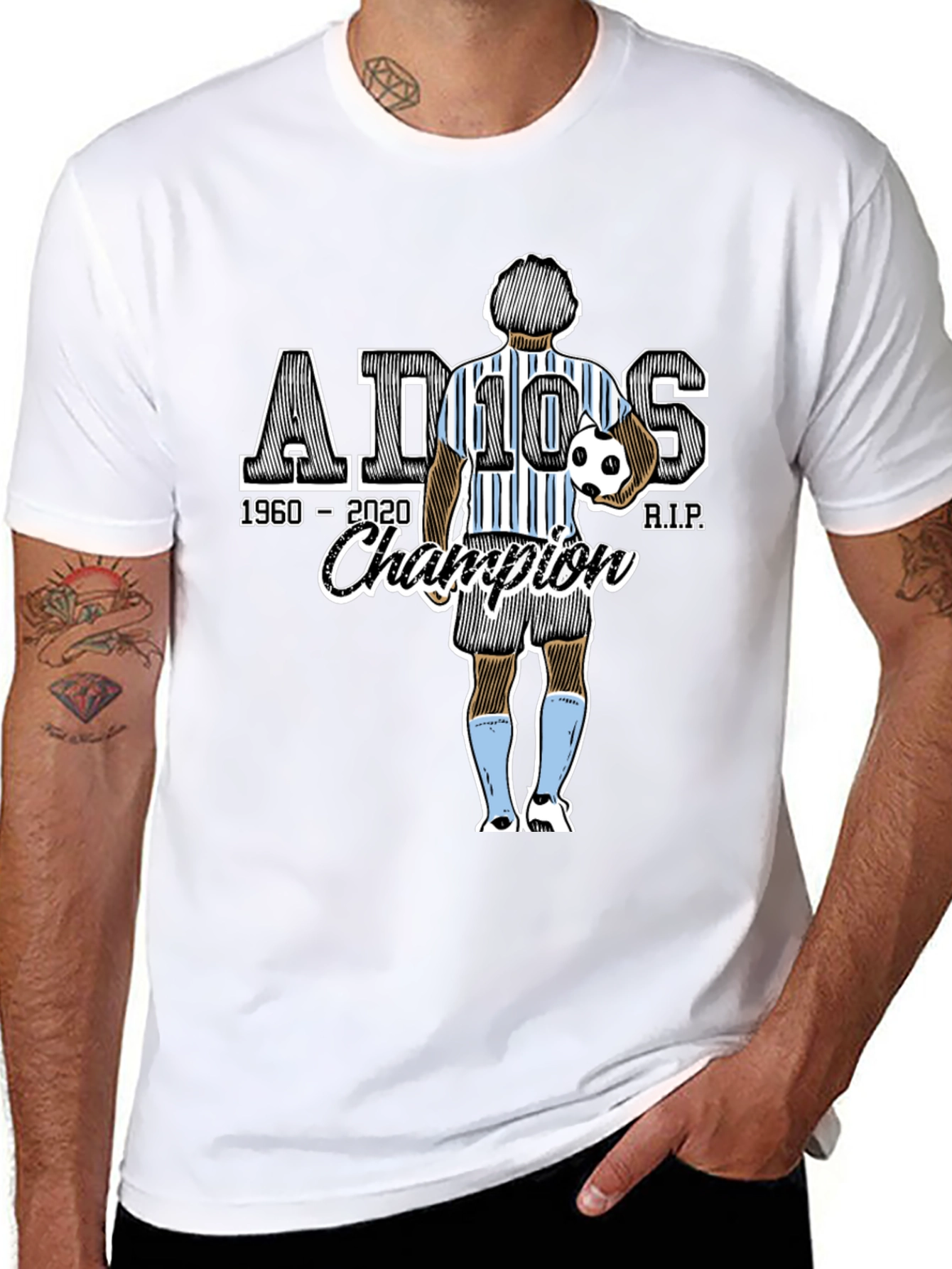 Maradona Tribute T-Shirt - Adios Champion 1960-2020