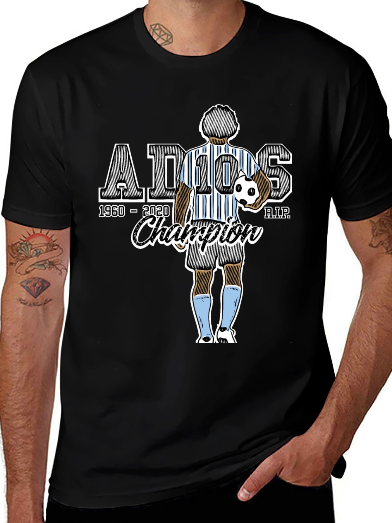 Maradona Tribute T-Shirt - Adios Champion 1960-2020