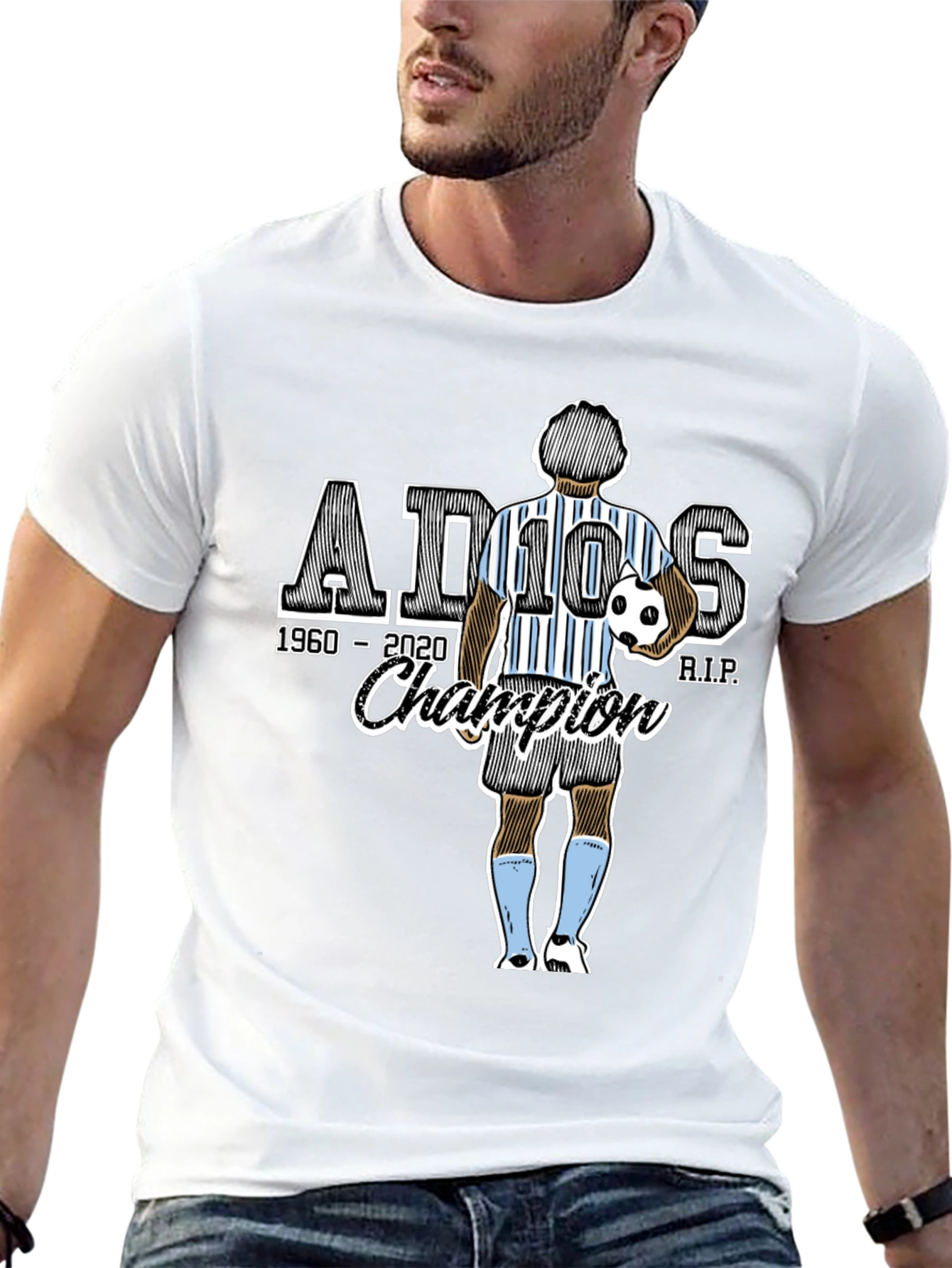 Maradona Tribute T-Shirt - Adios Champion 1960-2020