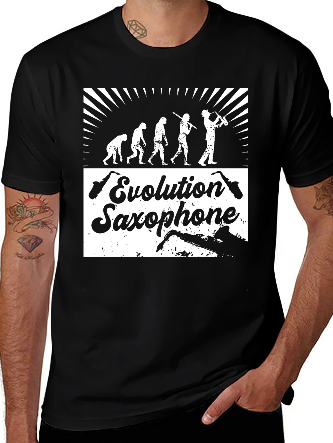 Evolution Saxophone T-Shirt - Funny Music Tee