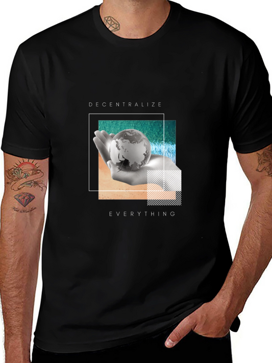 Decentralize Everything Black Graphic T-Shirt