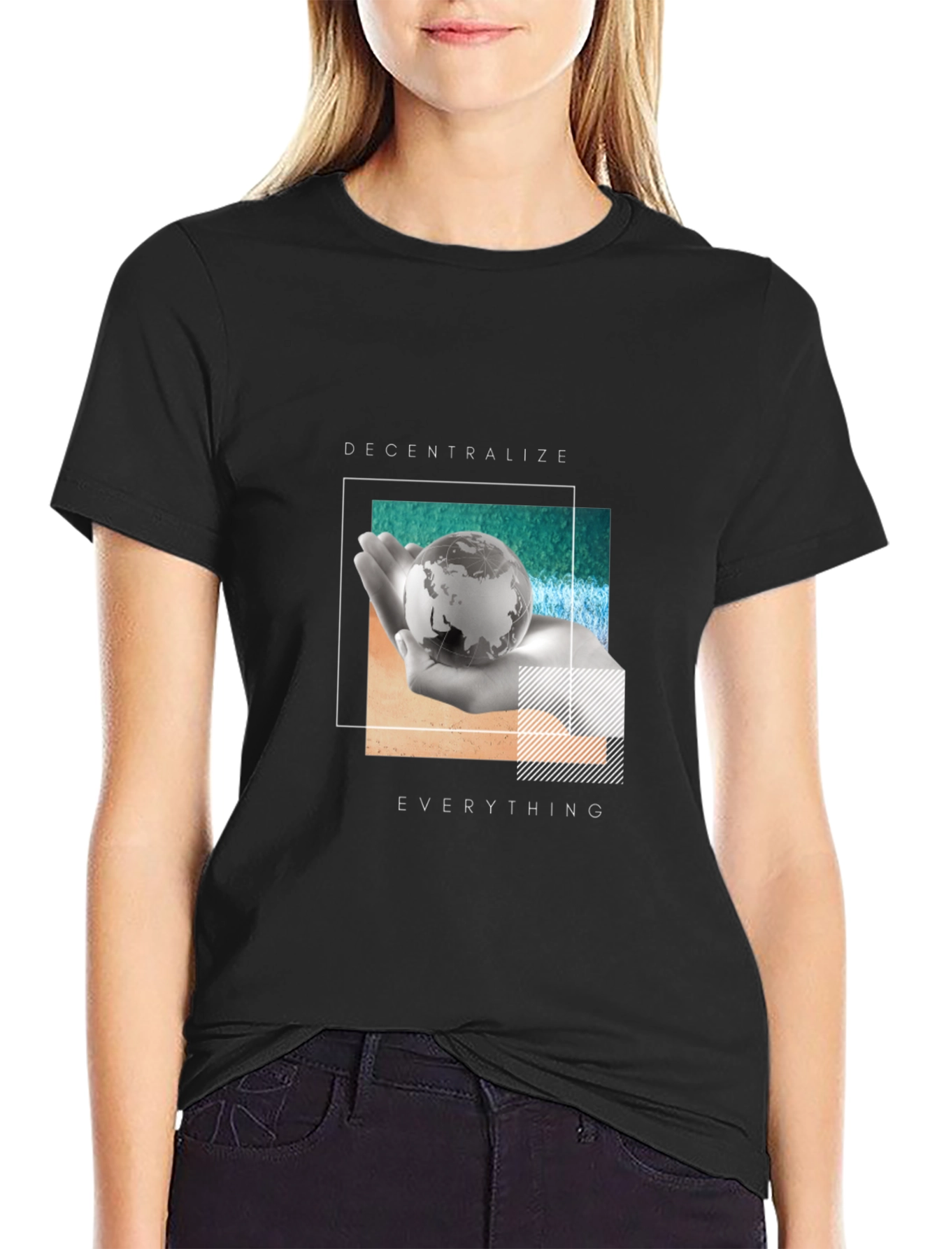 Decentralize Everything Black Graphic T-Shirt