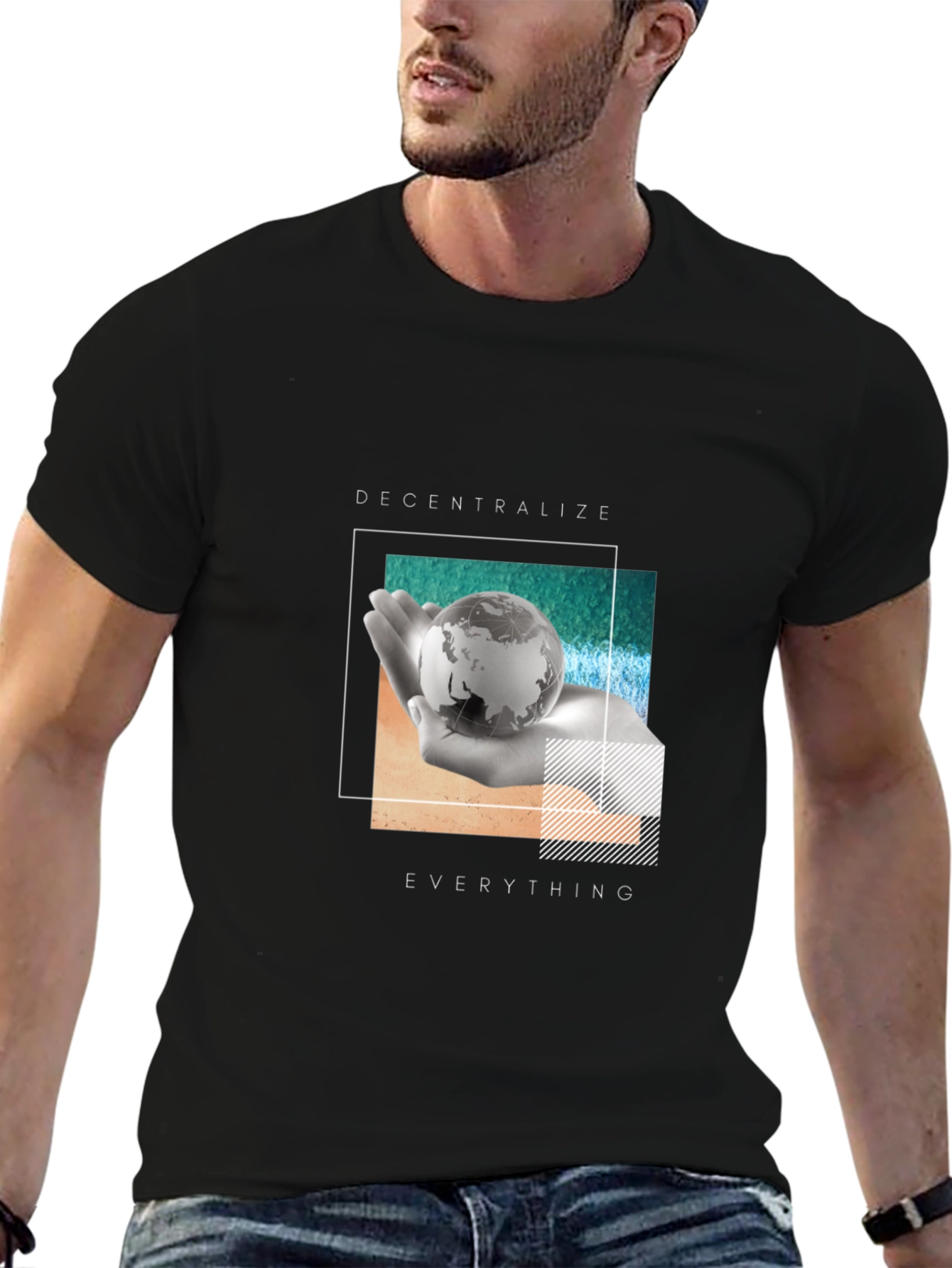 Decentralize Everything Black Graphic T-Shirt