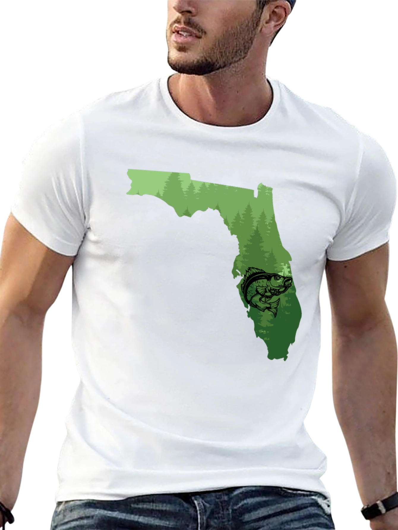 Florida Fishing Graphic Tee - Black
