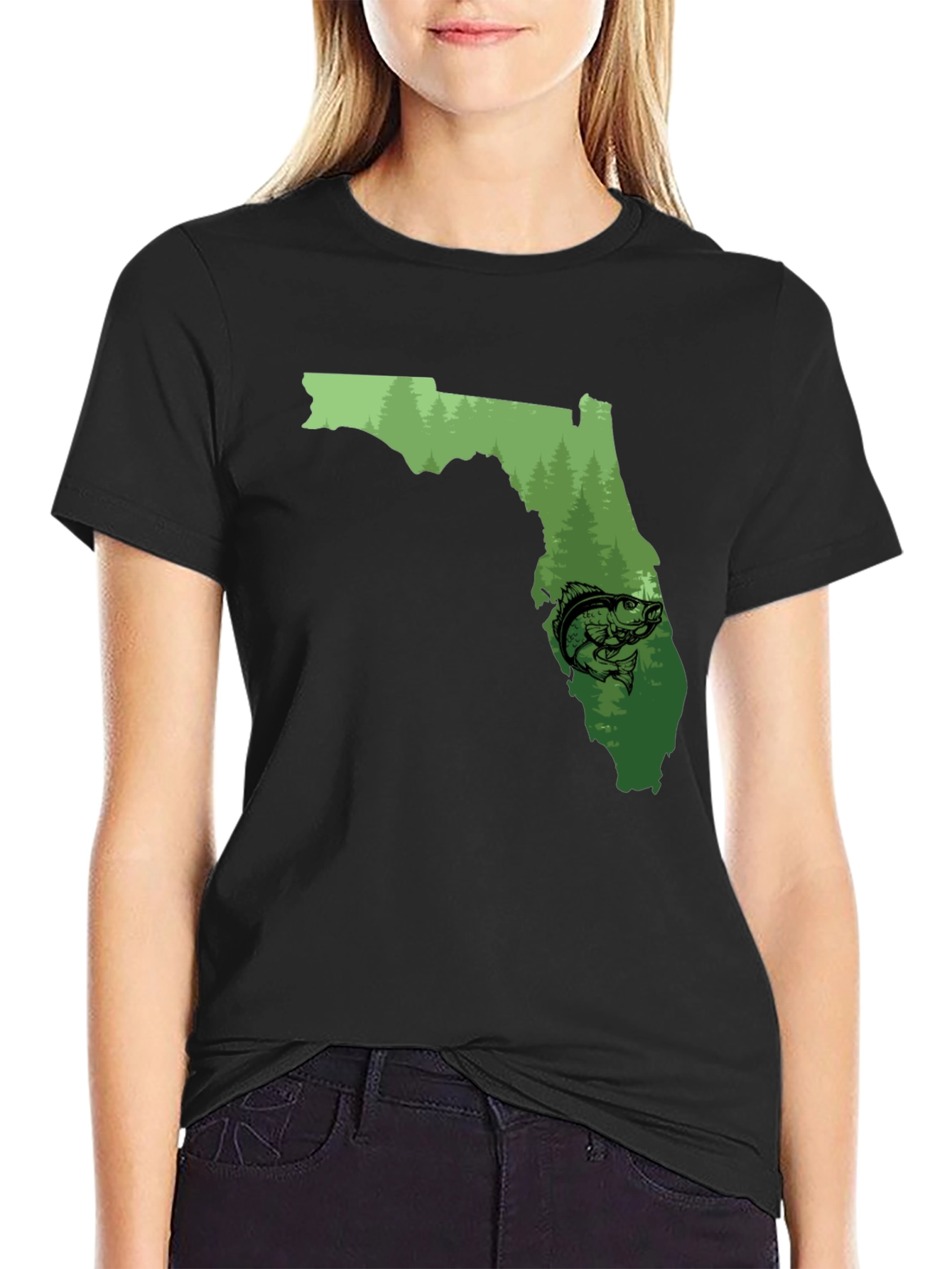 Florida Fishing Graphic Tee - Black