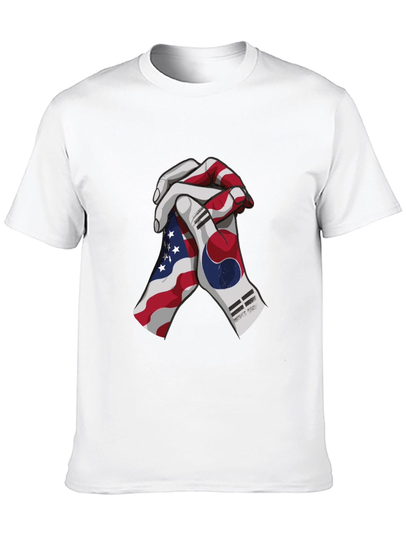 USA & Korean Flag Handshake Graphic Tee