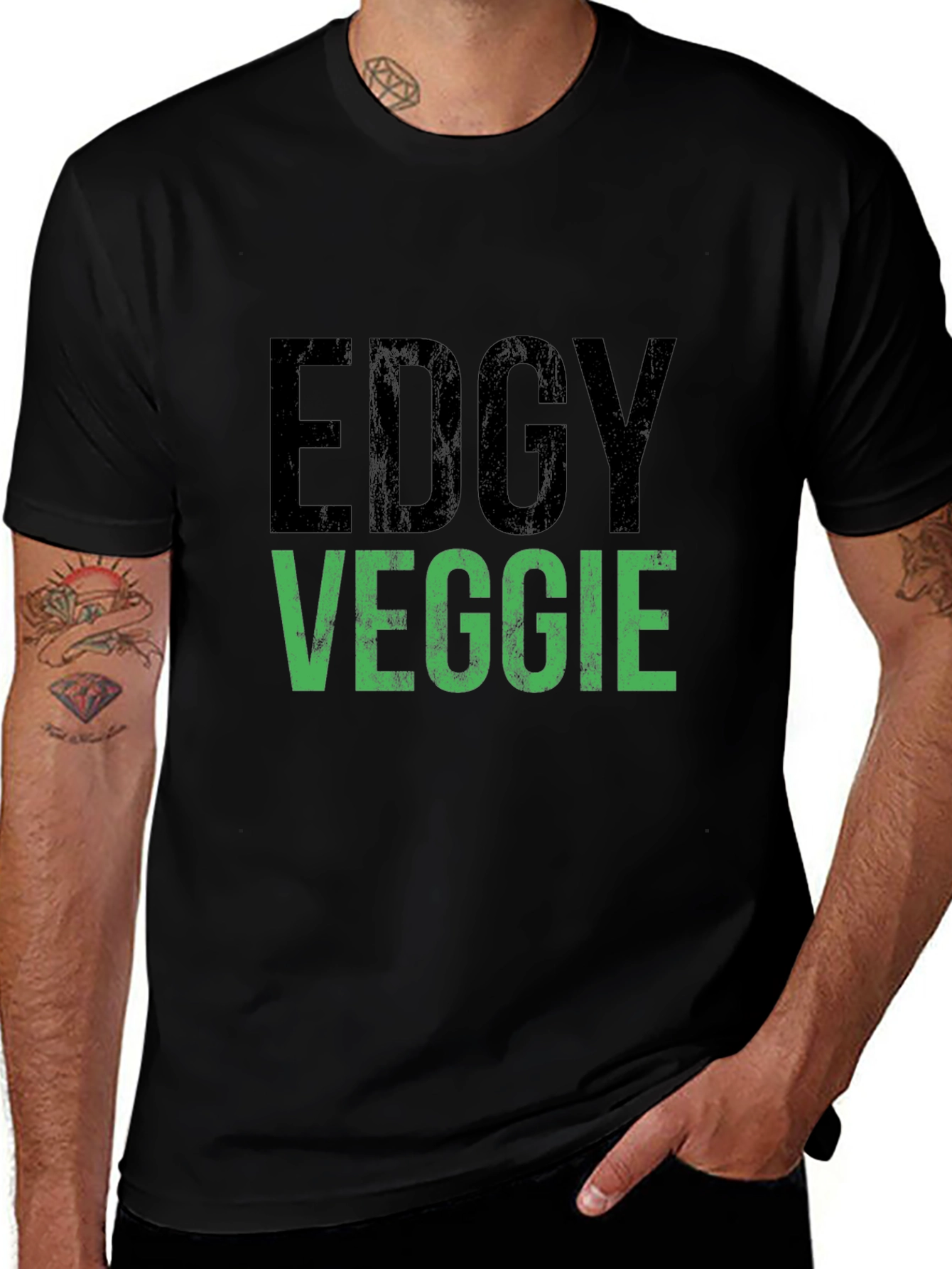 Edgy Veggie Graphic T-Shirt - Vegan Style