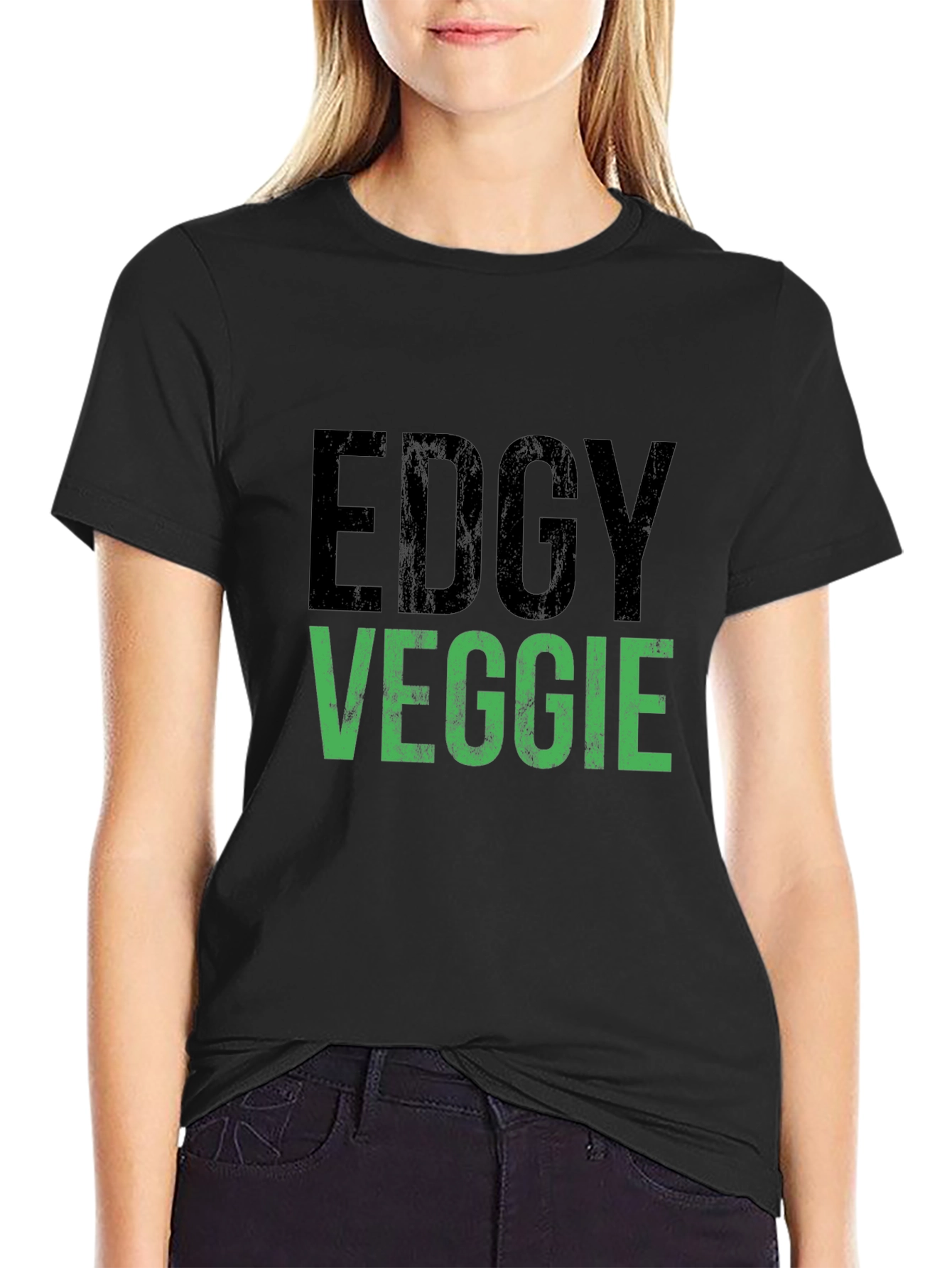 Edgy Veggie Graphic T-Shirt - Vegan Style