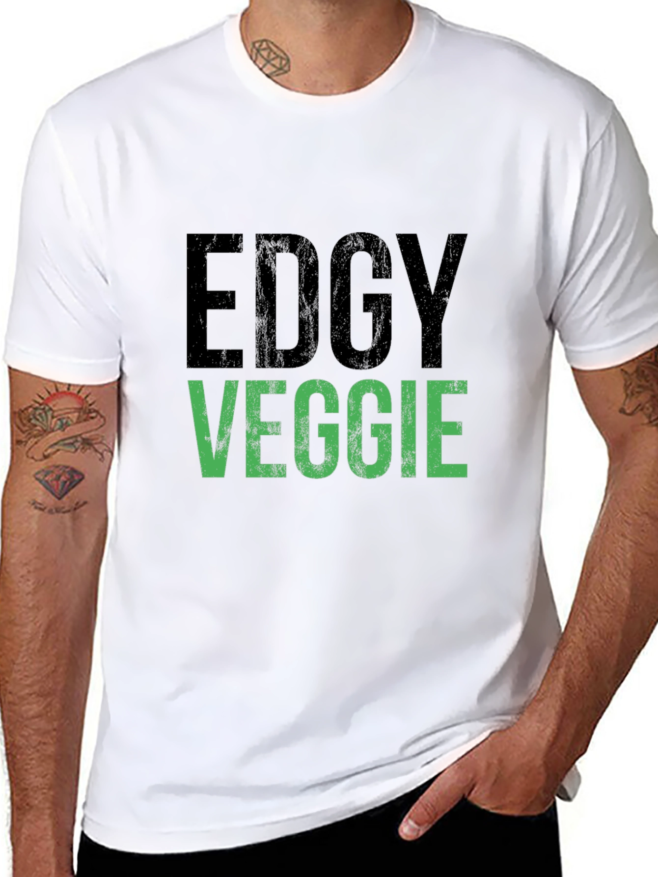 Edgy Veggie Graphic T-Shirt - Vegan Style