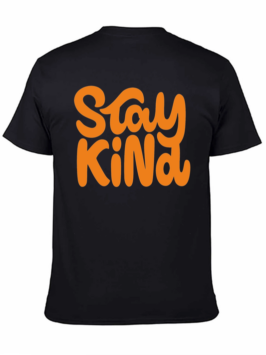Stay Kind Graphic Tee - Black Cotton T-Shirt