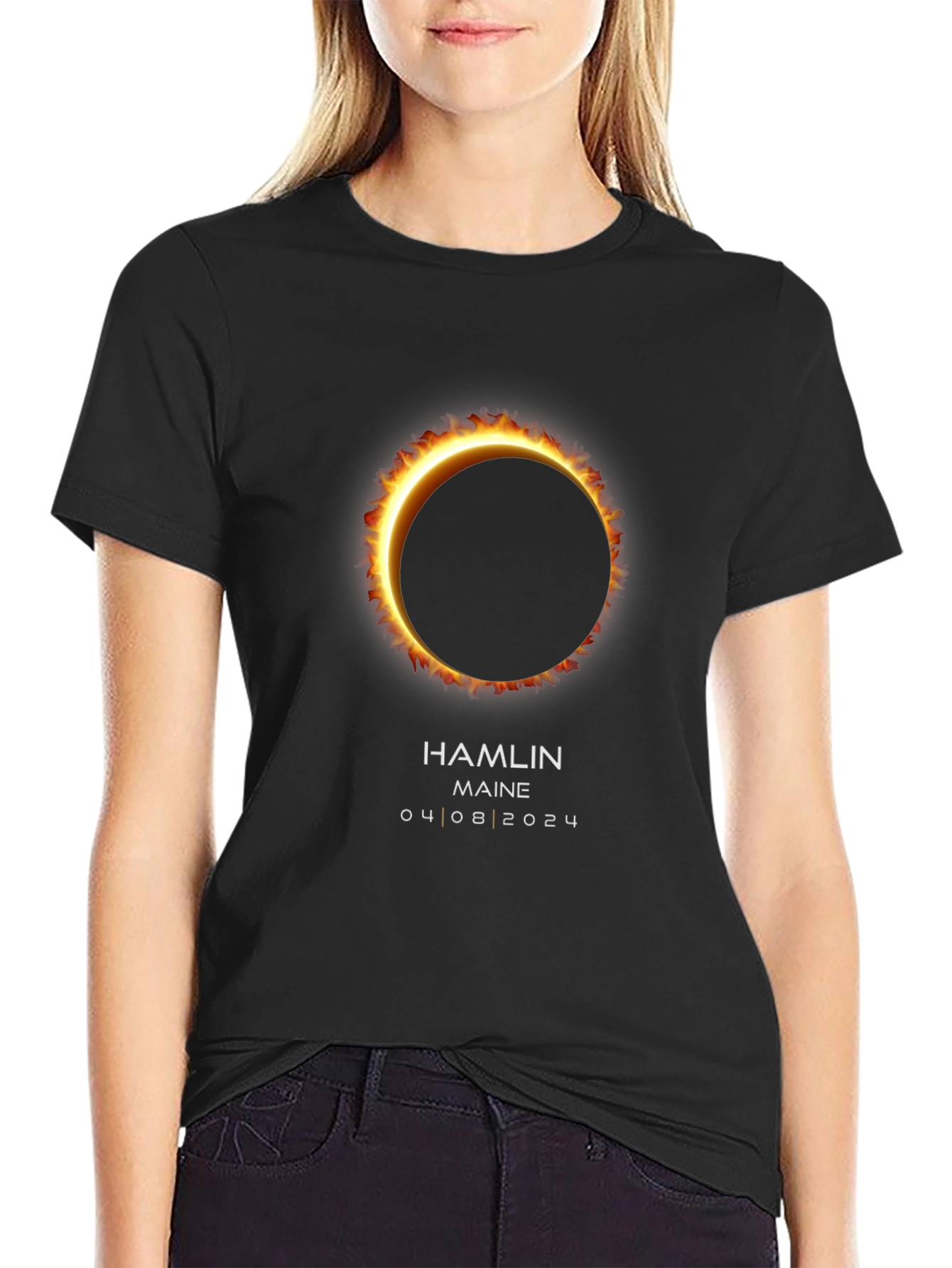 Hamlin Maine Eclipse T-Shirt - April 8 2024