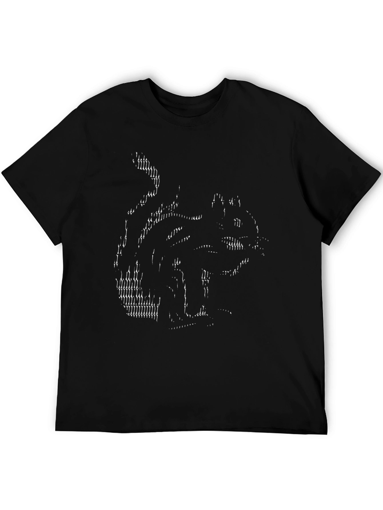 Abstract Cat Graphic Tee - Black Cotton Blend