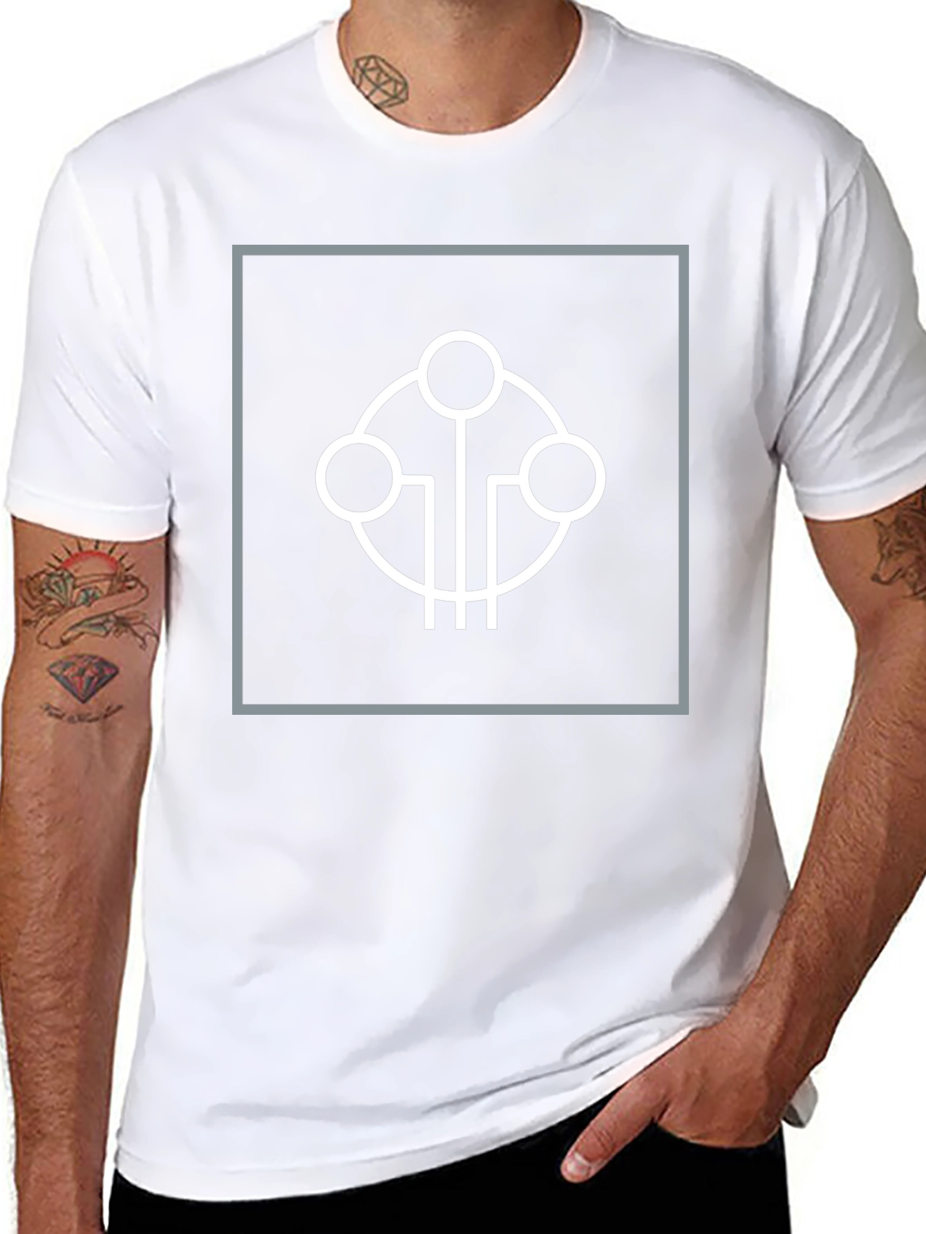 Geometric Symbol Black Tee