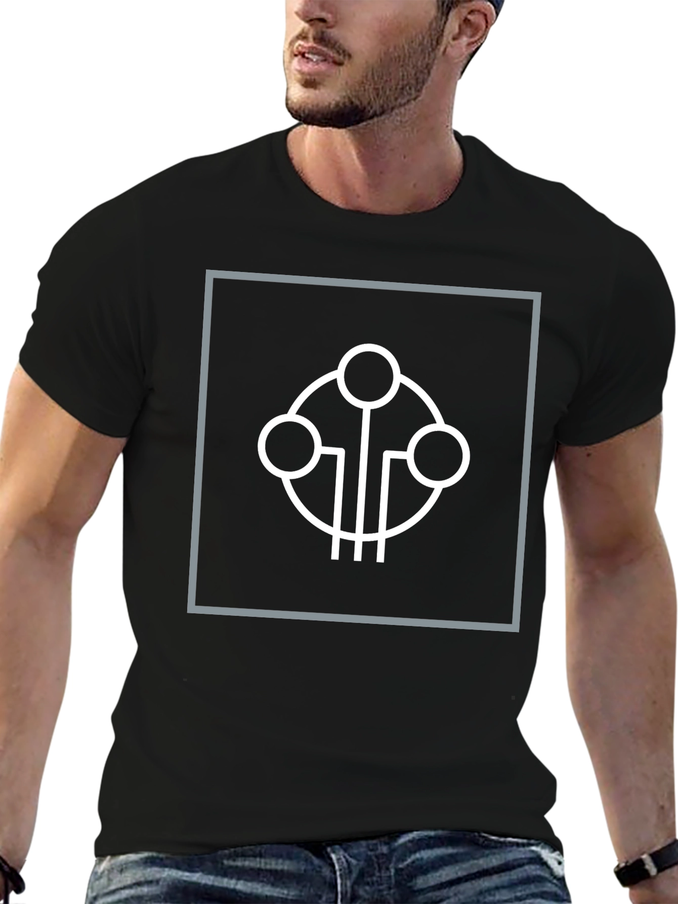 Geometric Symbol Black Tee
