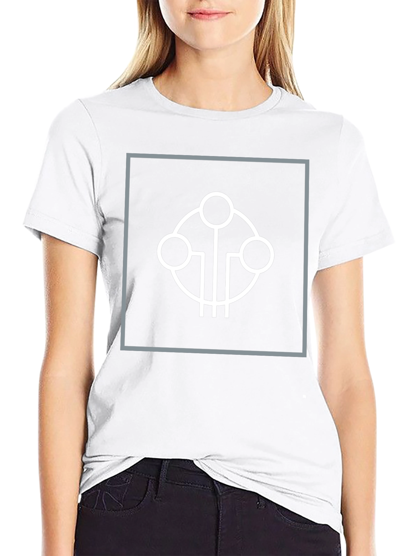 Geometric Symbol Black Tee