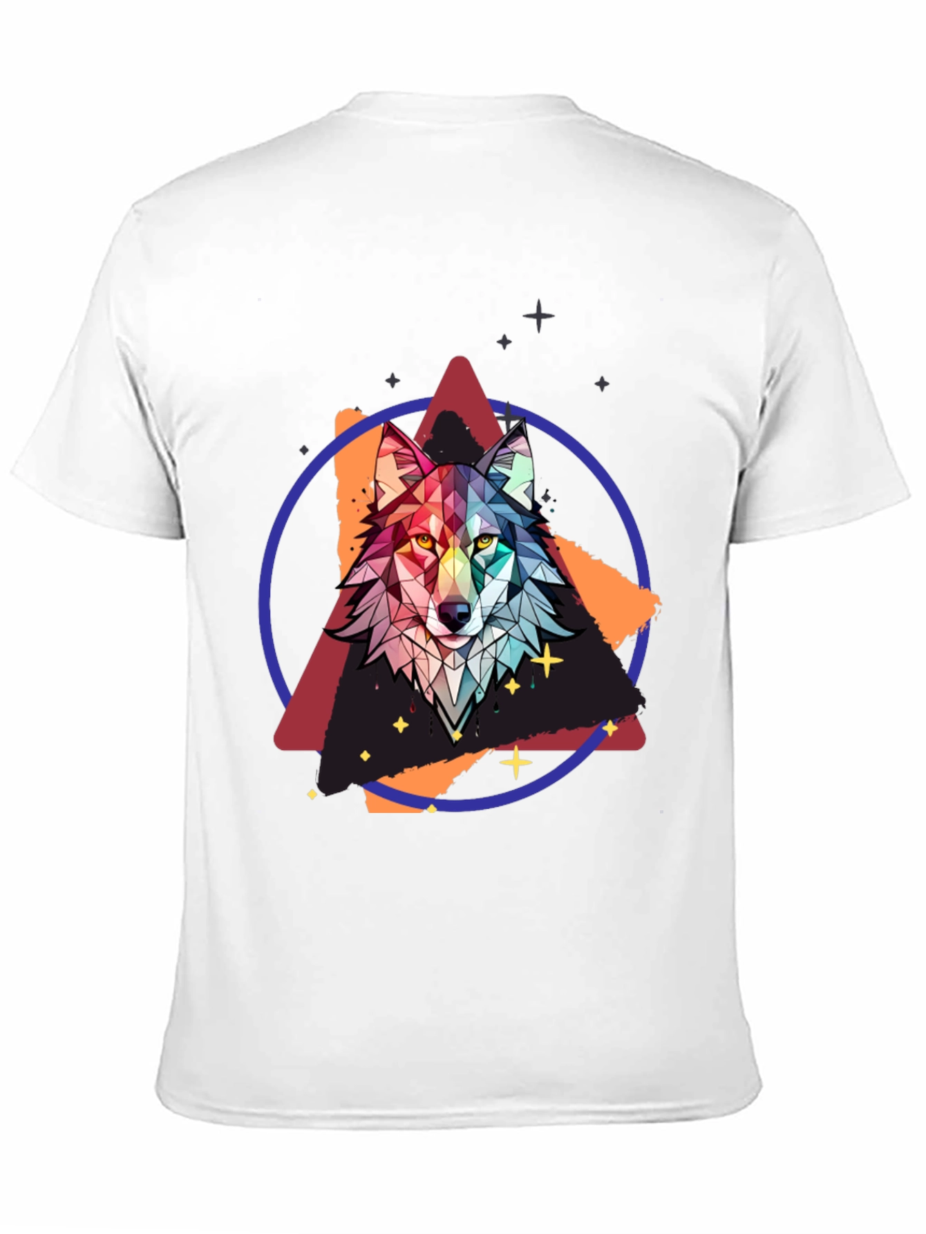 Geometric Wolf Graphic Tee - Mens Black T-Shirt
