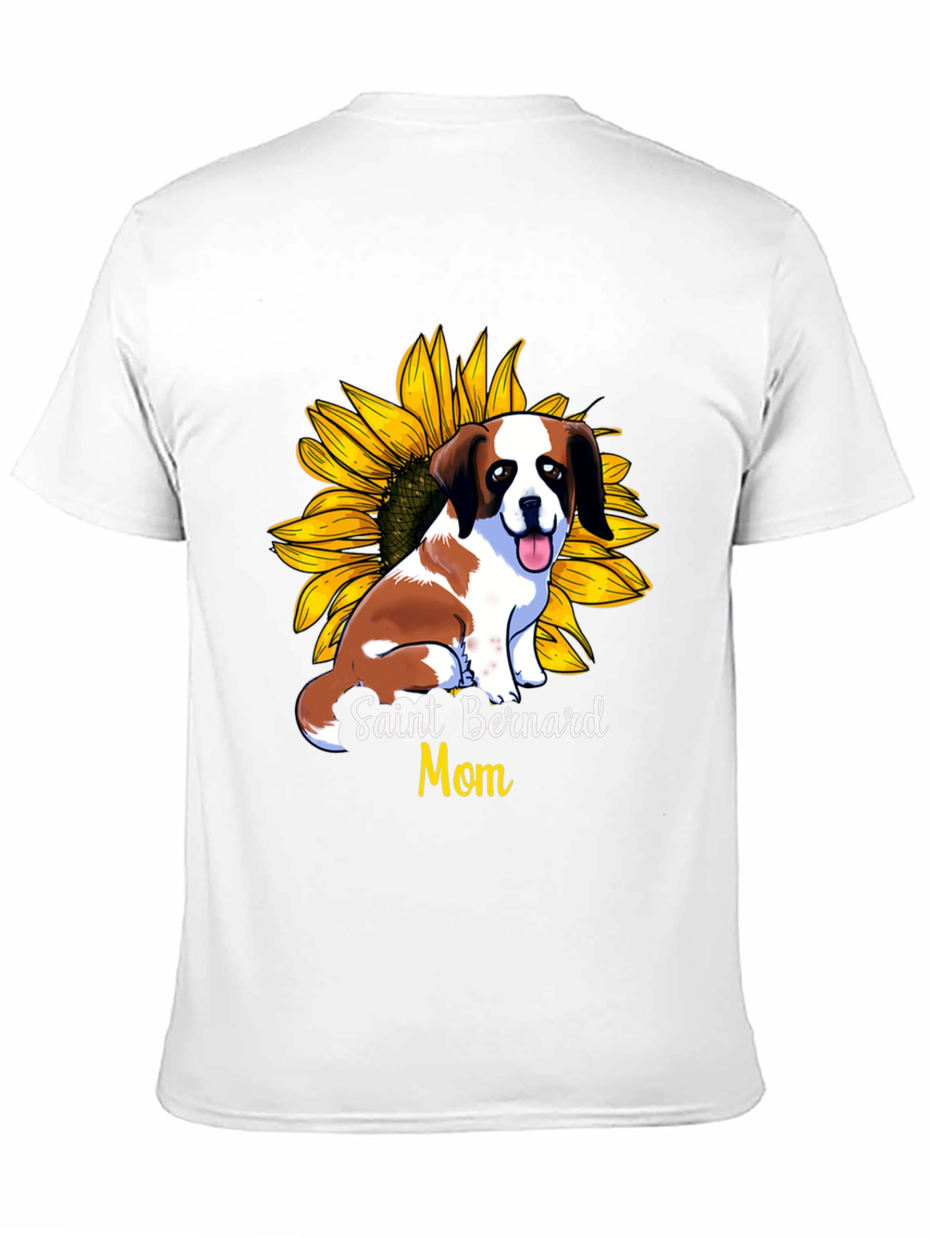 Saint Bernard Mom Sunflower Graphic T-Shirt