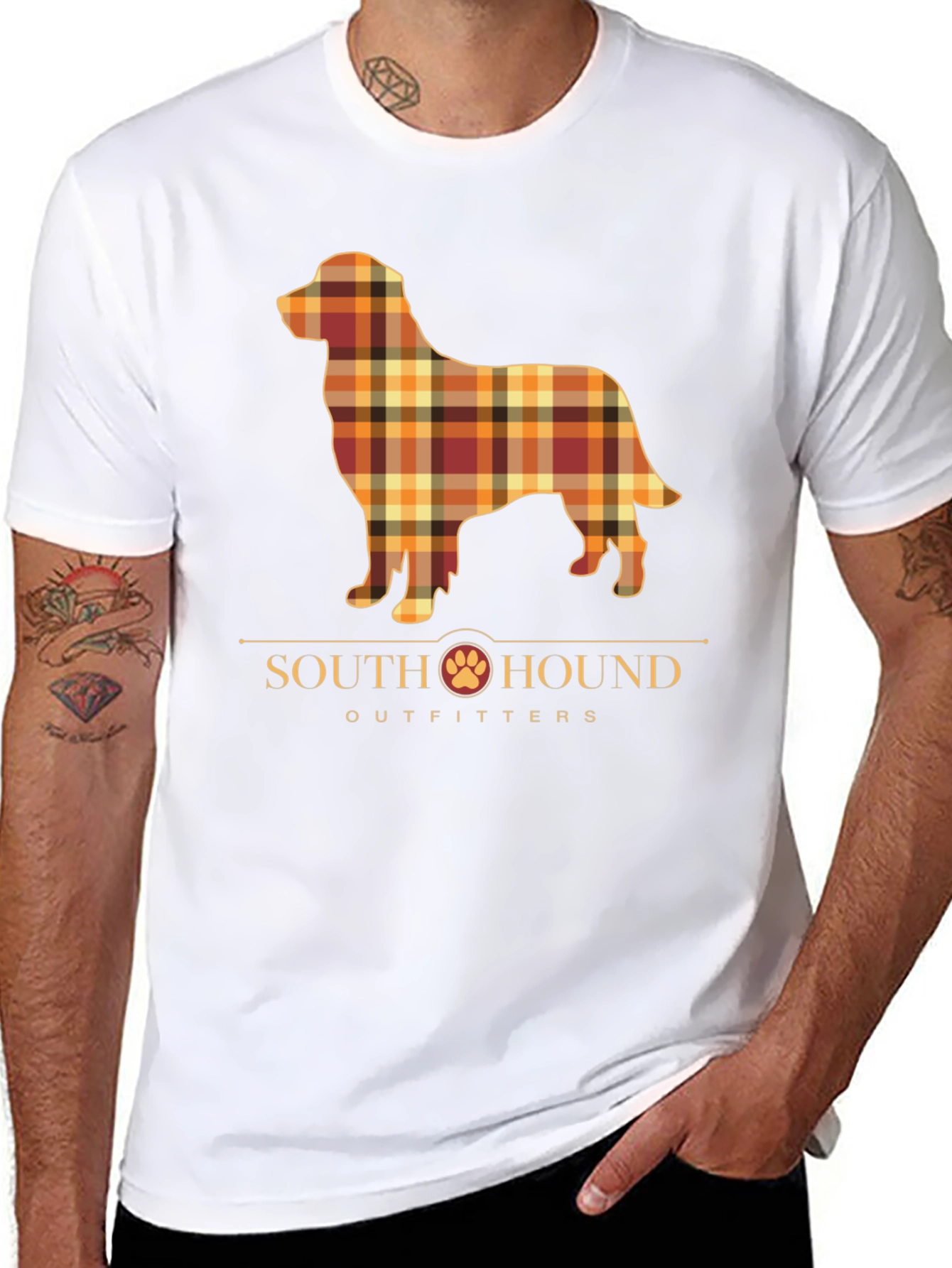 South Hound Outfitters Plaid Dog Graphic Tee
