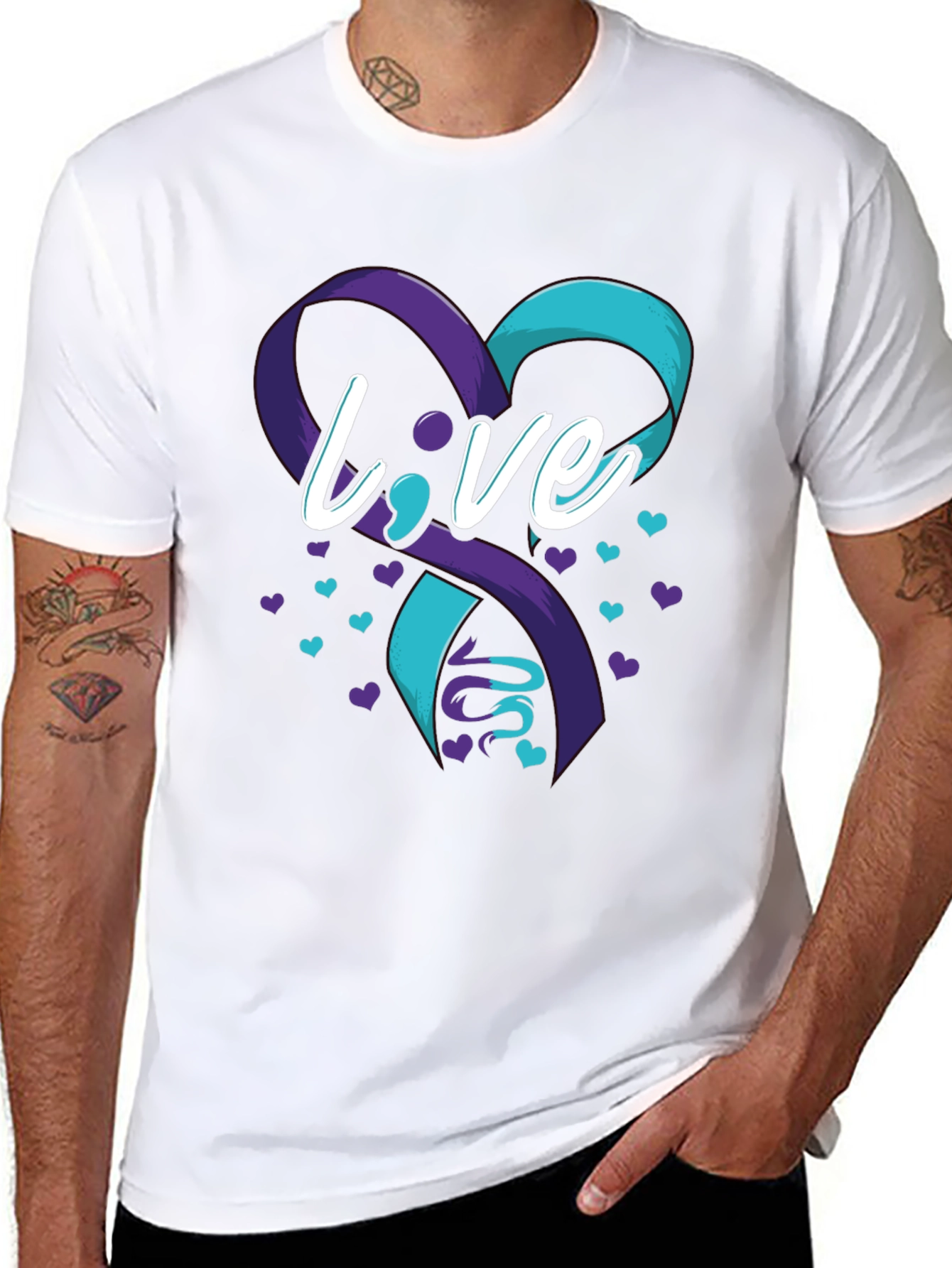 Live Awareness Ribbon Graphic T-Shirt