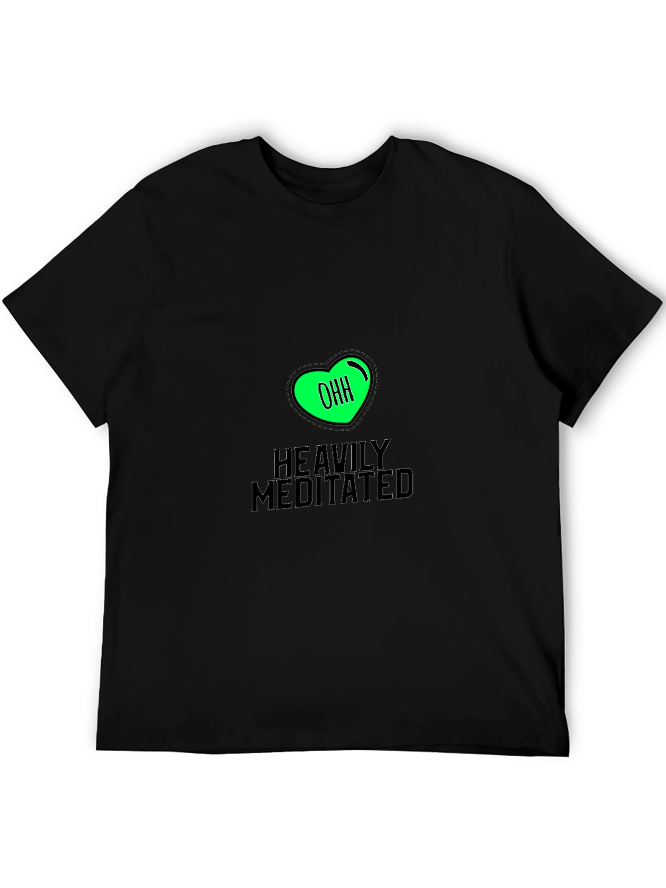 Heavily Meditated Black T-Shirt - Relaxed Fit