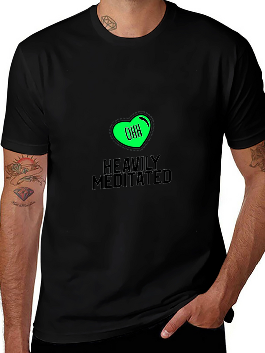 Heavily Meditated Black T-Shirt - Relaxed Fit
