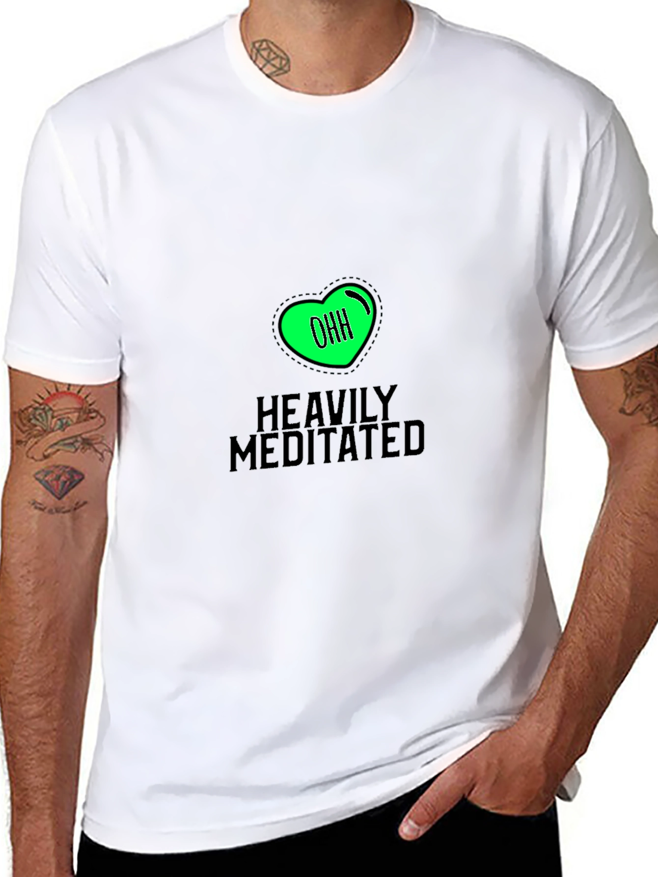 Heavily Meditated Black T-Shirt - Relaxed Fit