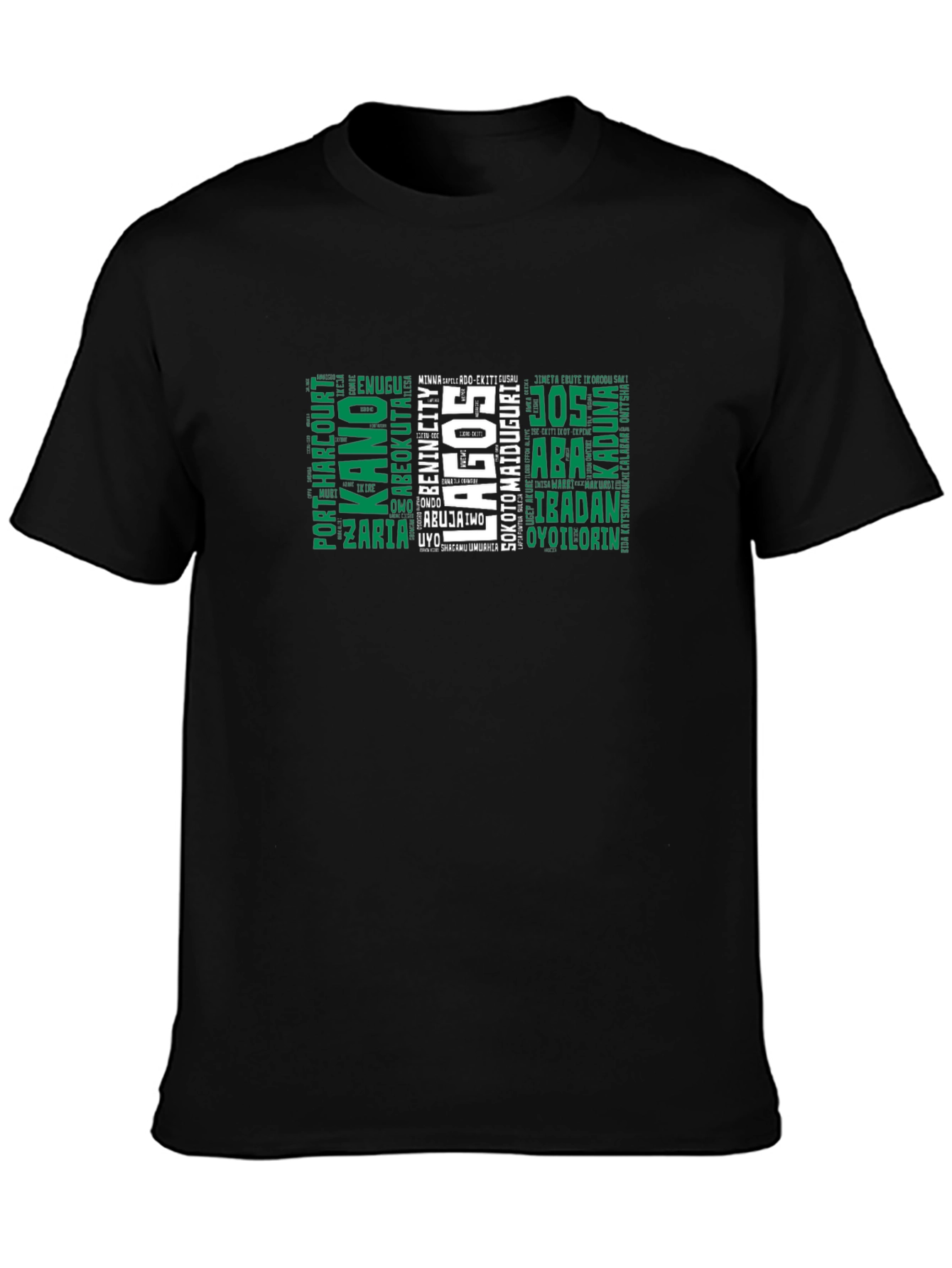 Nigeria Cities Word Art T-Shirt