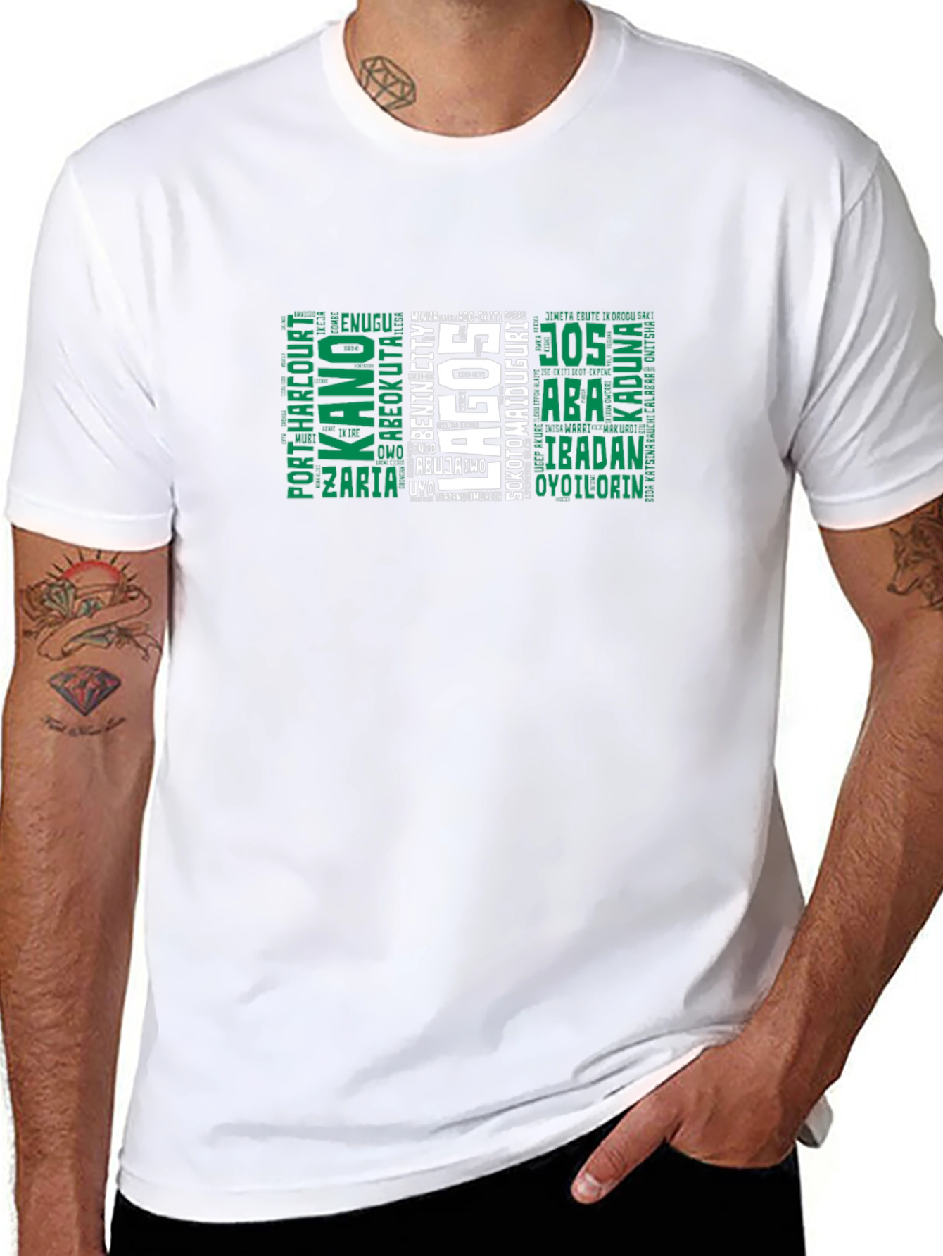 Nigeria Cities Word Art T-Shirt