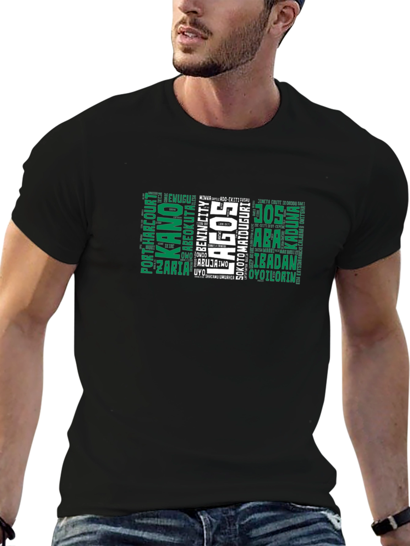 Nigeria Cities Word Art T-Shirt