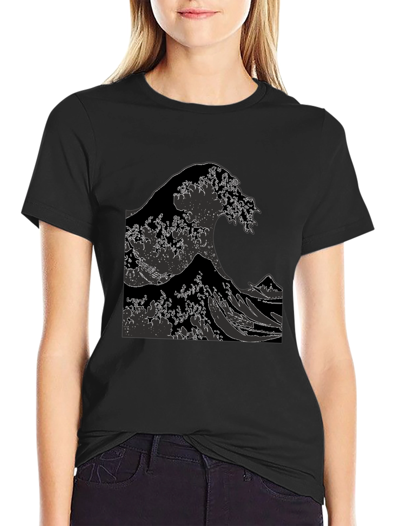 The Great Wave Graphic Tee - Black
