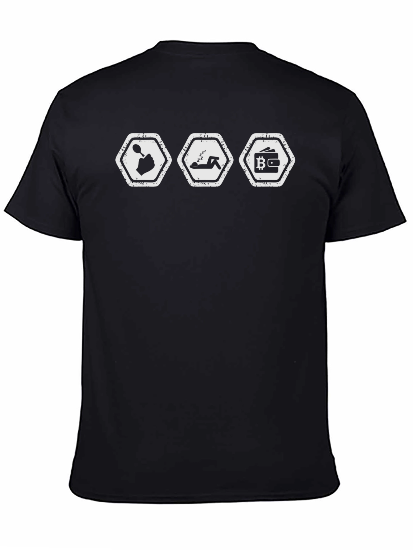 Eat Sleep Bitcoin Mens Black Graphic Tee