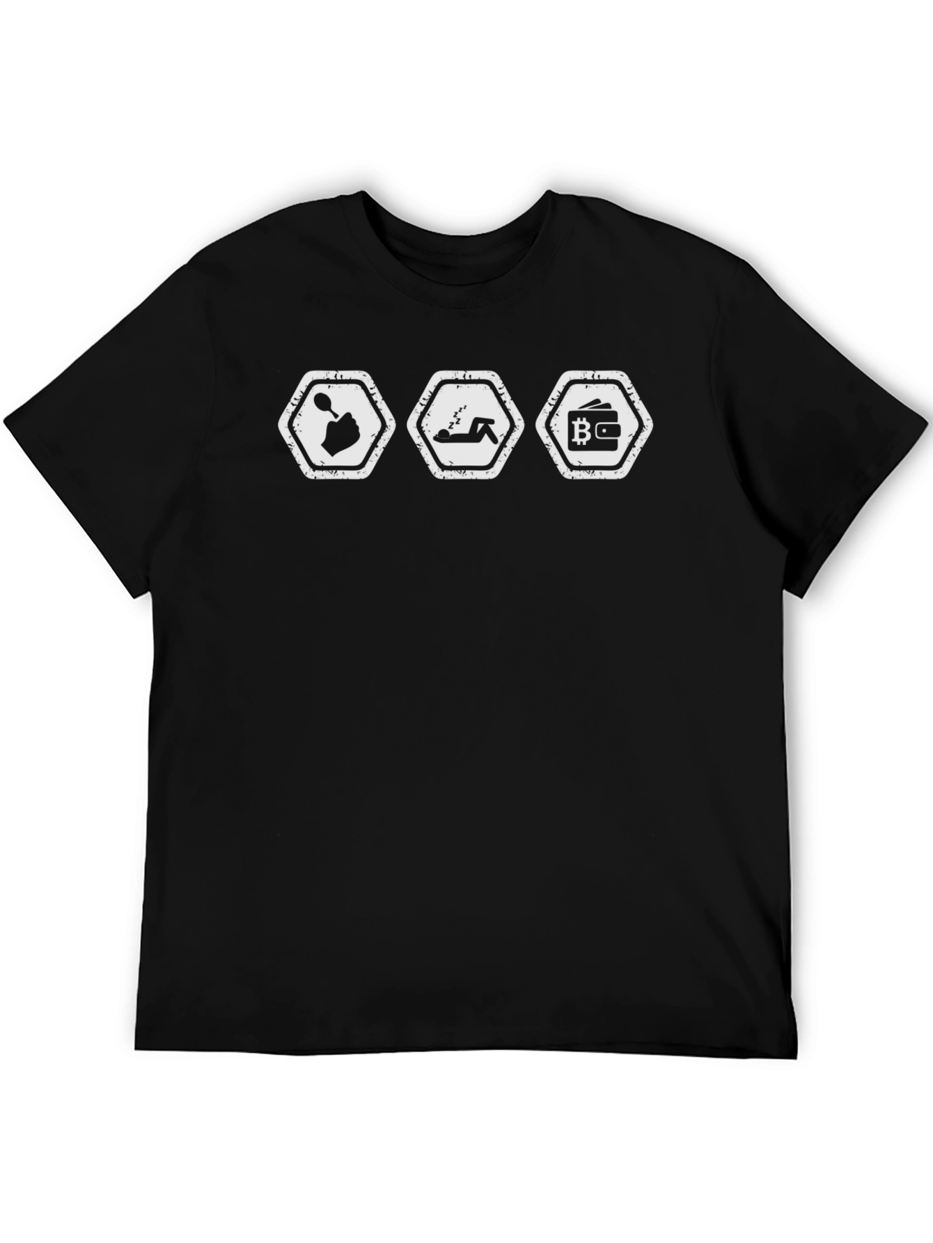 Eat Sleep Bitcoin Mens Black Graphic Tee