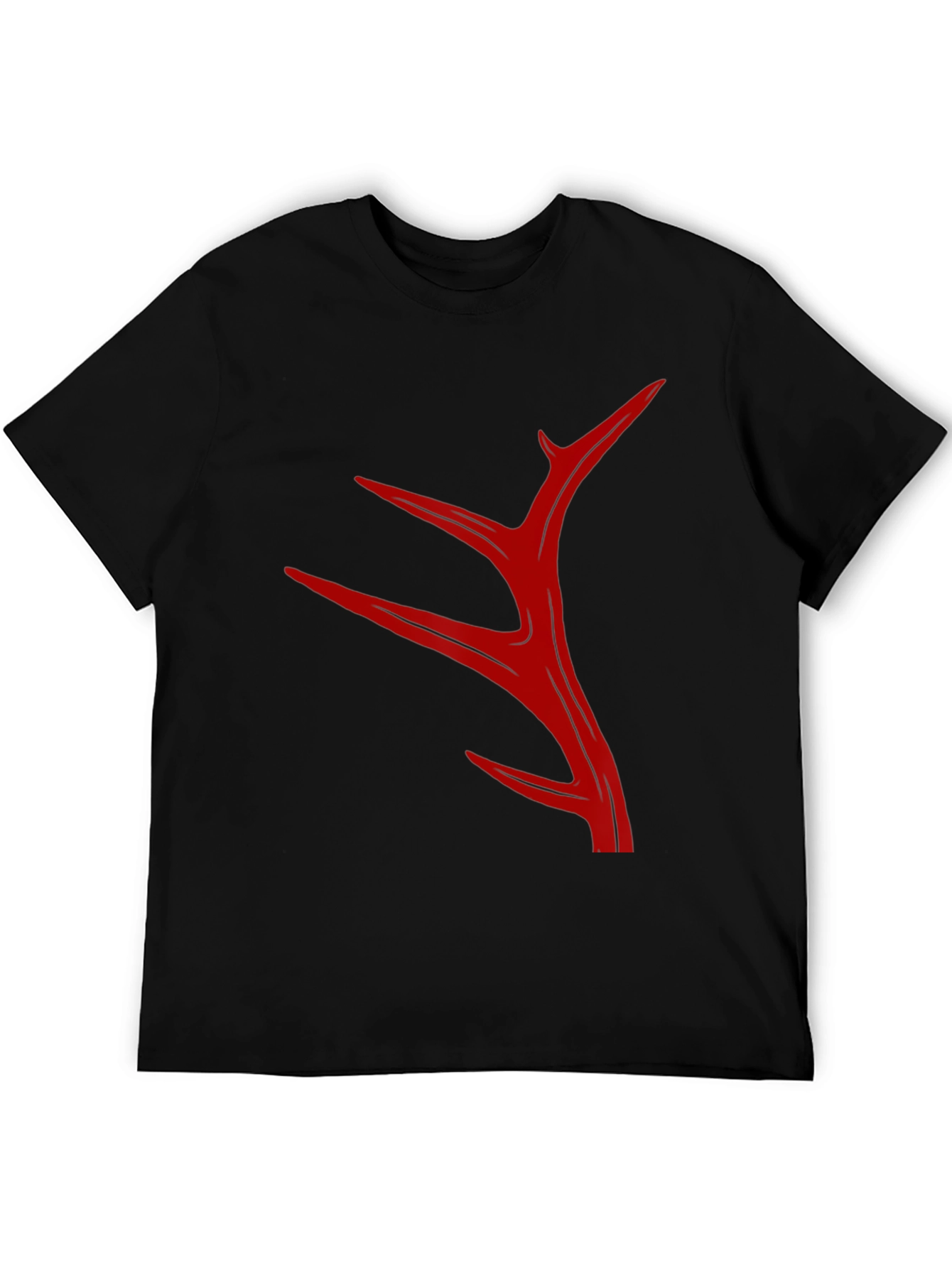 Abstract Antler Graphic T-Shirt - Black