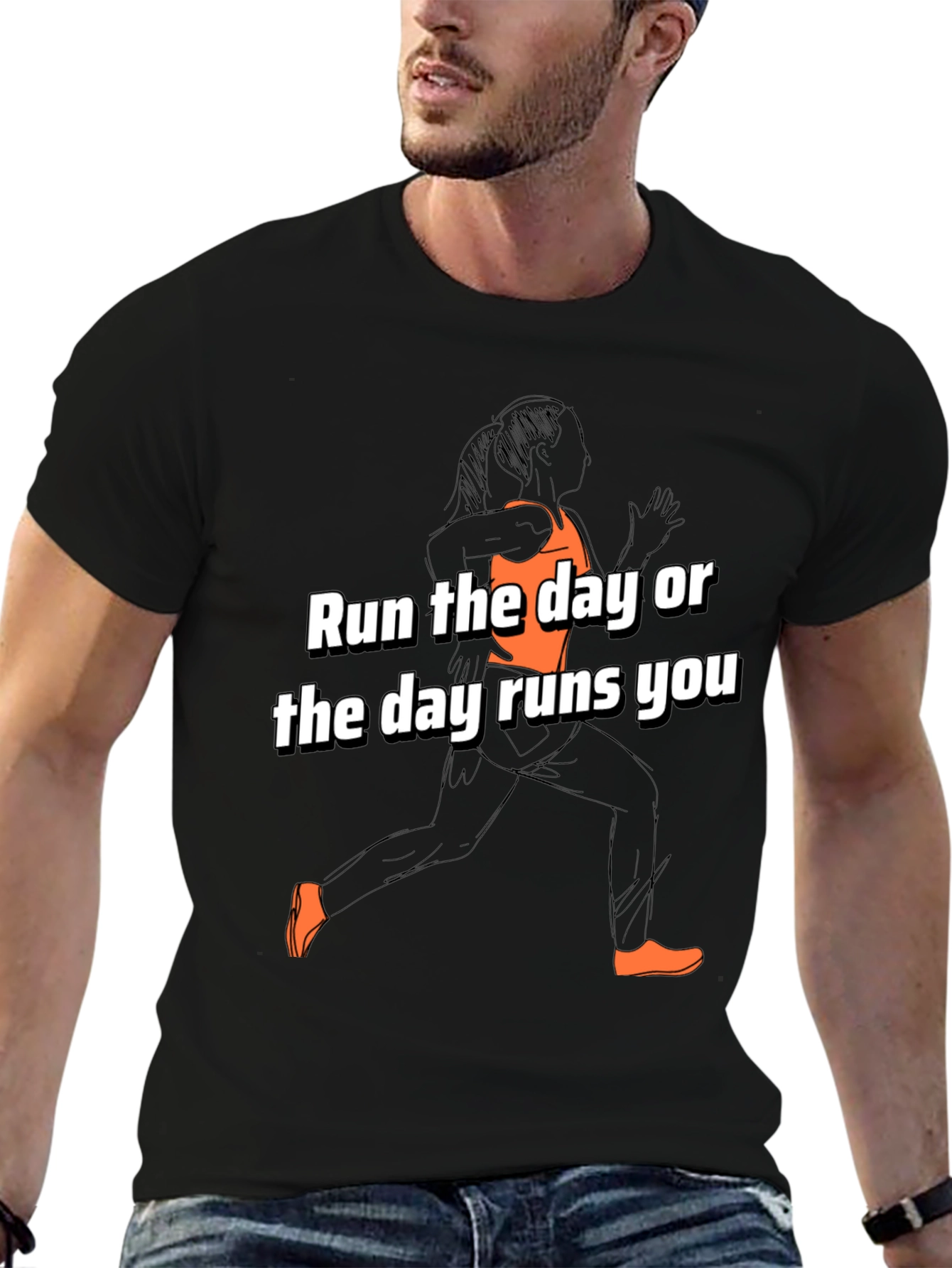 Run the Day Graphic Tee - Motivational Activewear