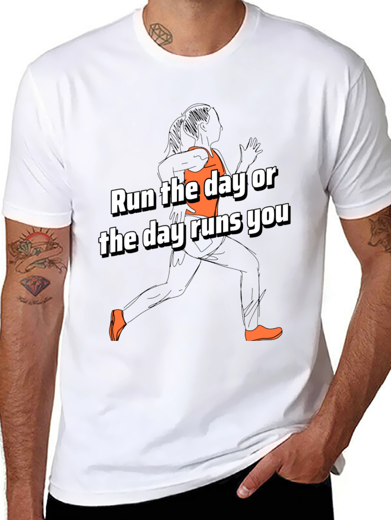 Run the Day Graphic Tee - Motivational Activewear
