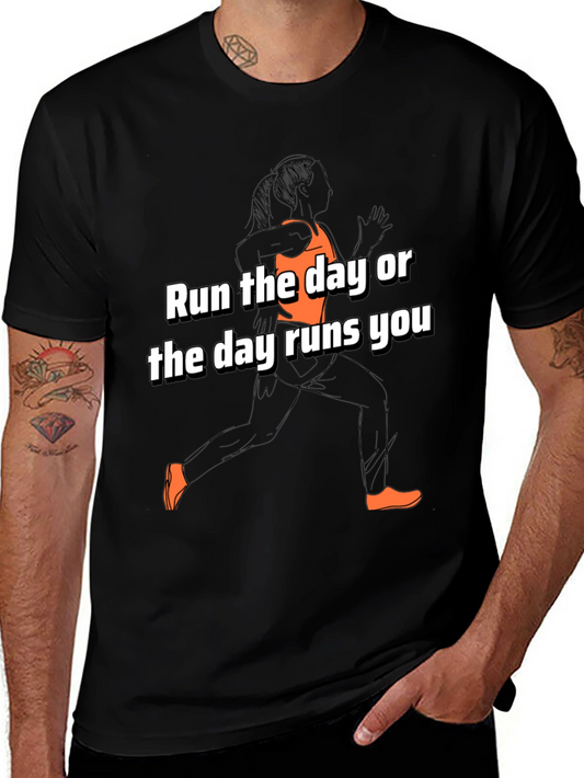Run the Day Graphic Tee - Motivational Activewear