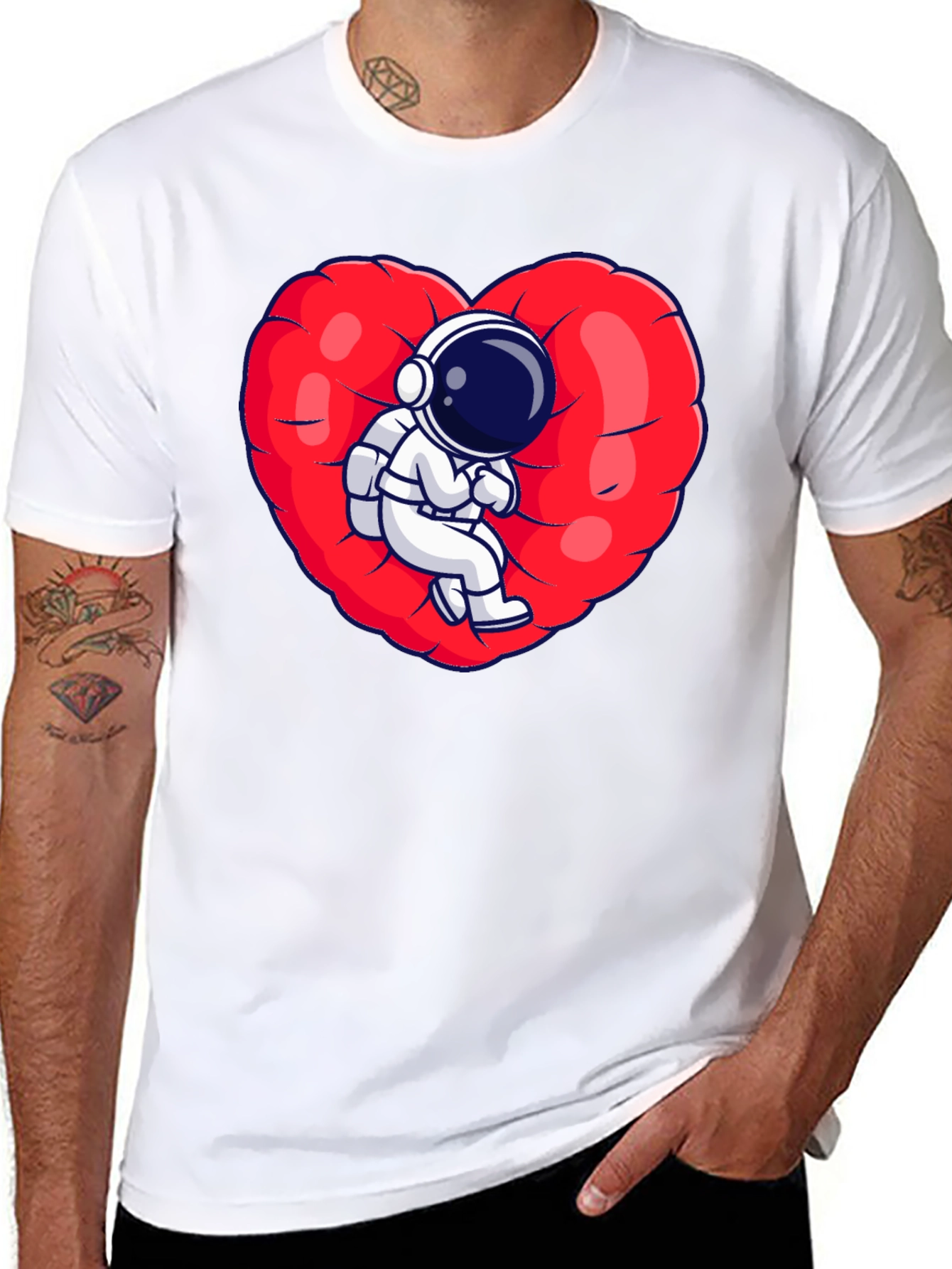 Astronaut Heart T-Shirt - Space Love Tee