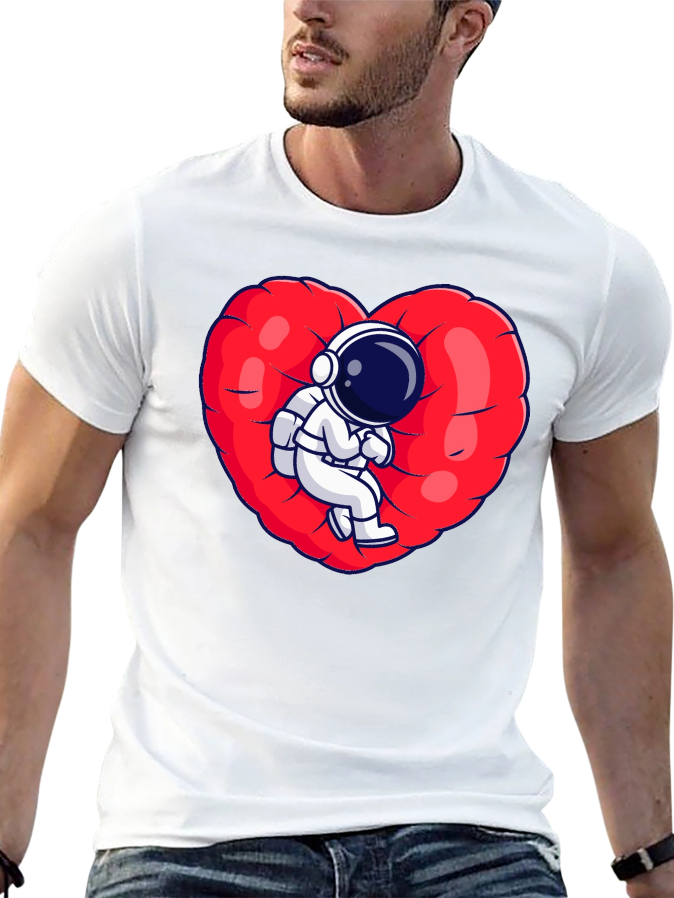 Astronaut Heart T-Shirt - Space Love Tee