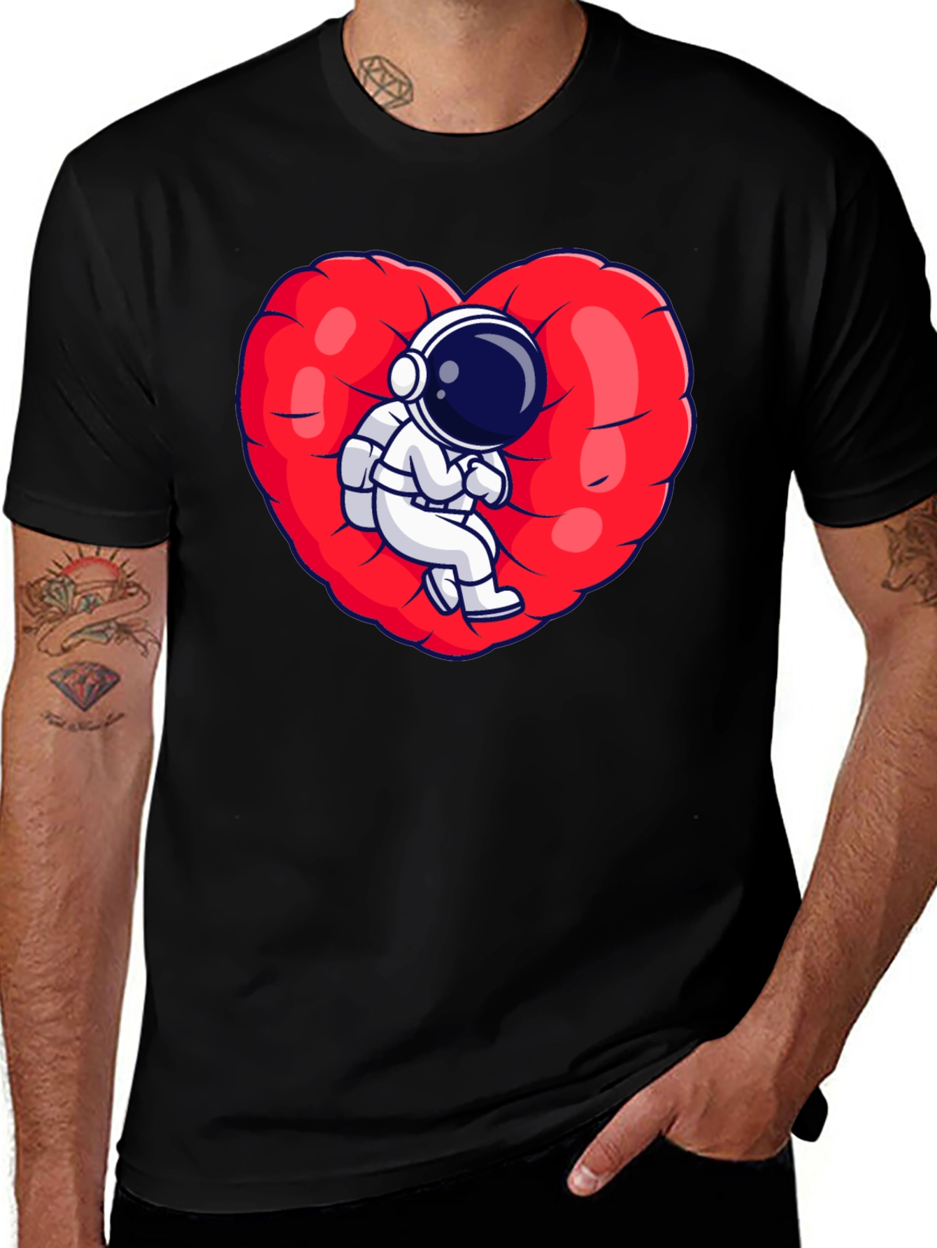 Astronaut Heart T-Shirt - Space Love Tee