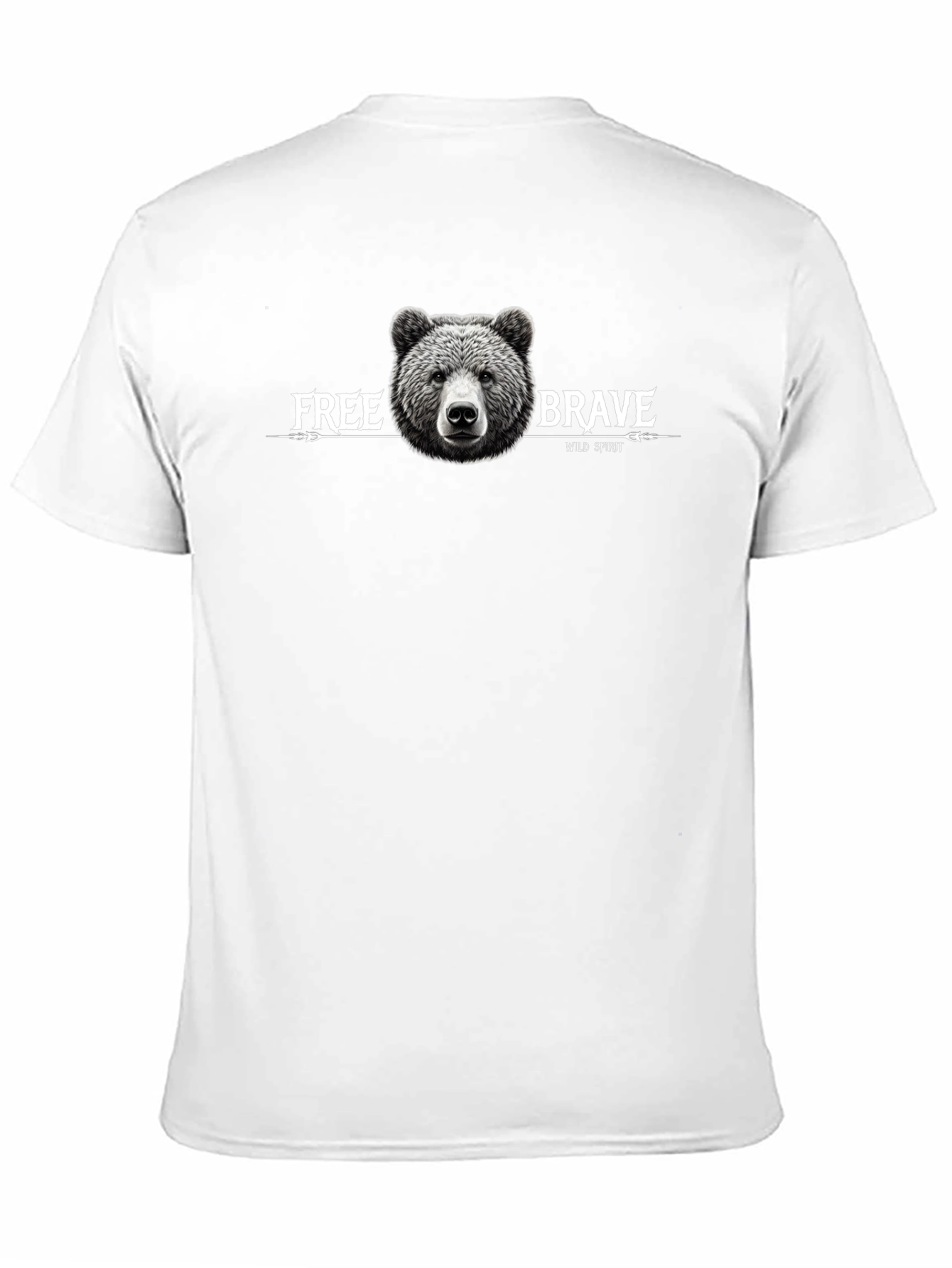 Mens Black T-Shirt with Bear Graphic